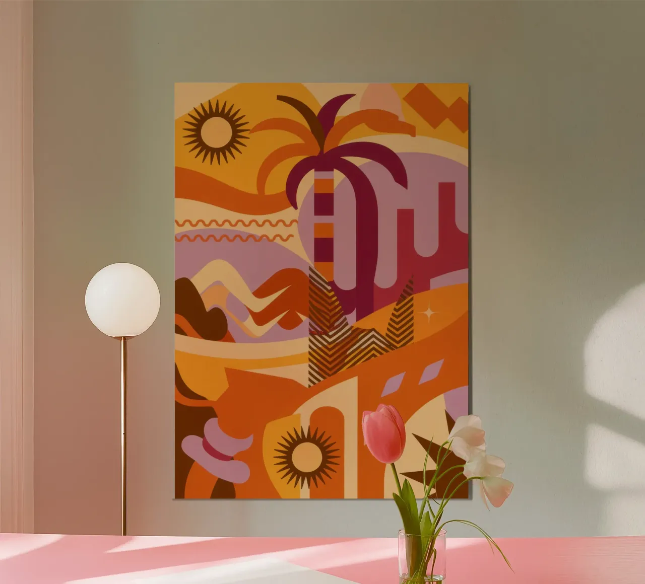 Ondata di calore estivo astratto poster con telaio in plastica da Autumn Season