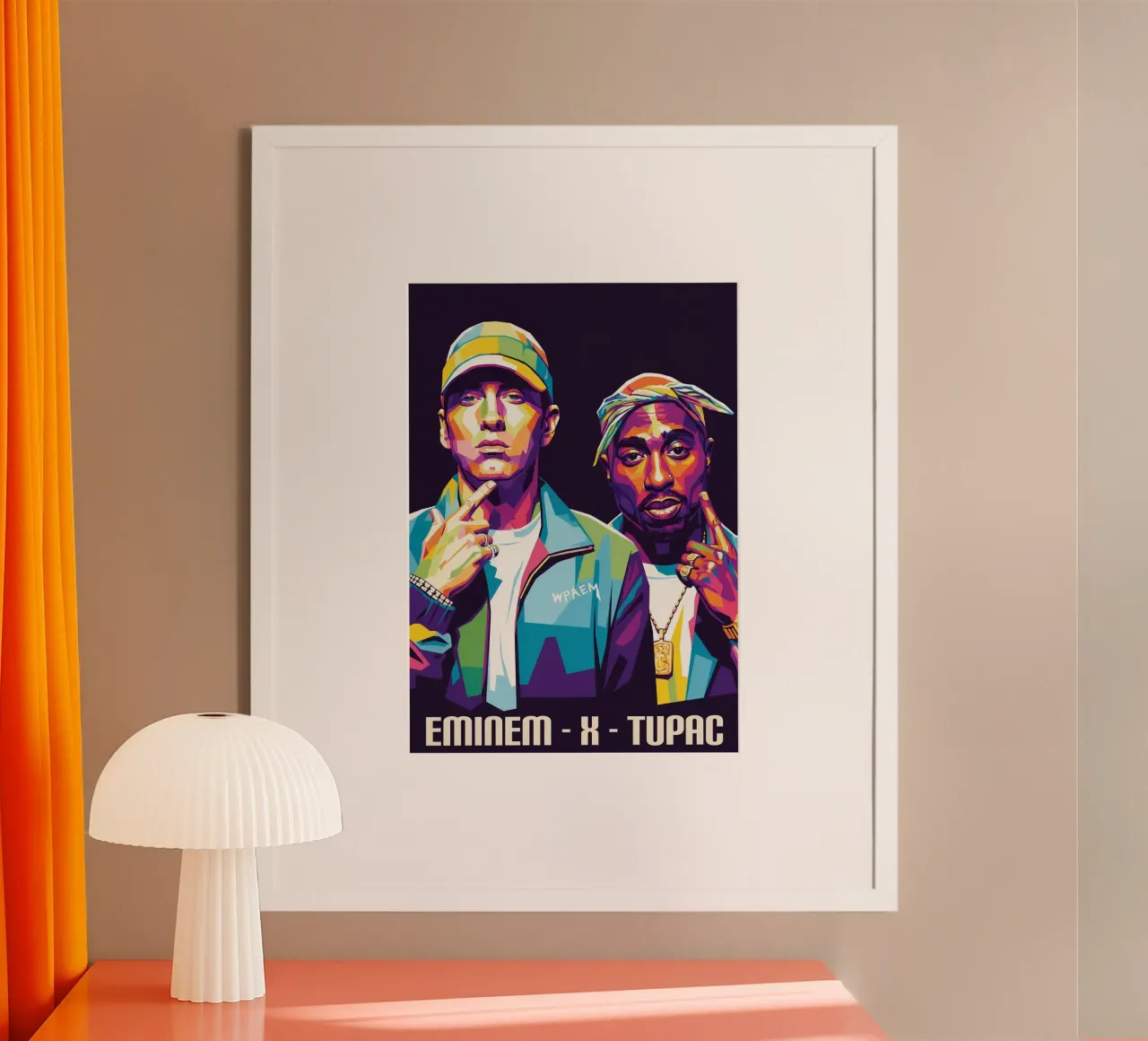 Eminem - X - Tupac poster con telaio in plastica da Hantamrata