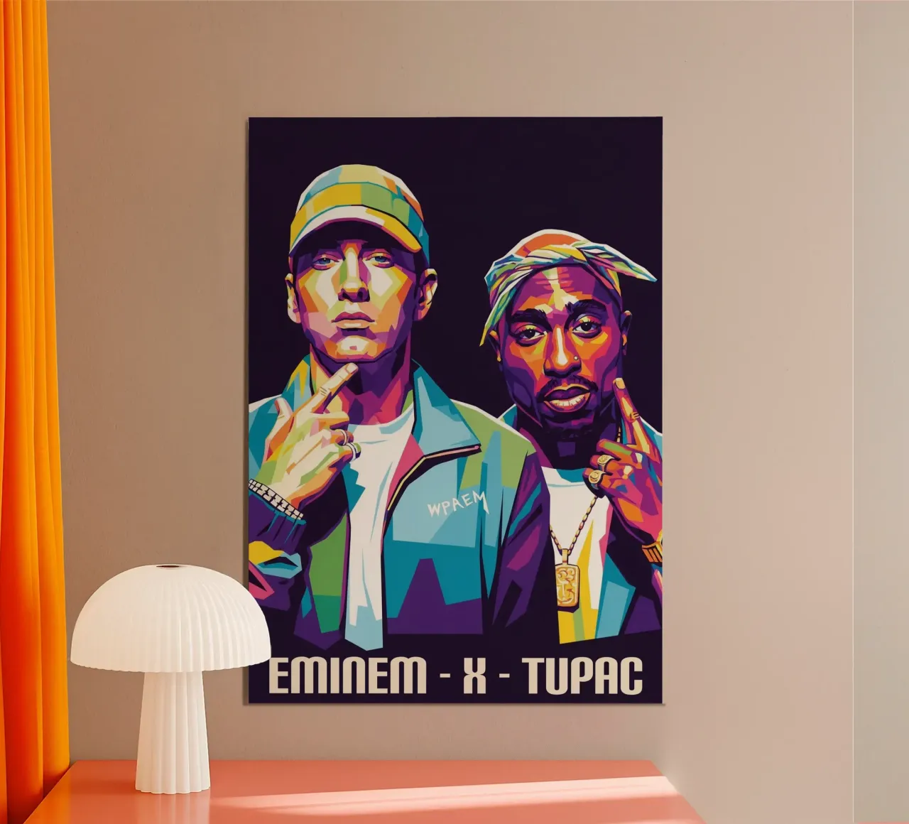 Eminem - X - Tupac poster con telaio in plastica da Hantamrata