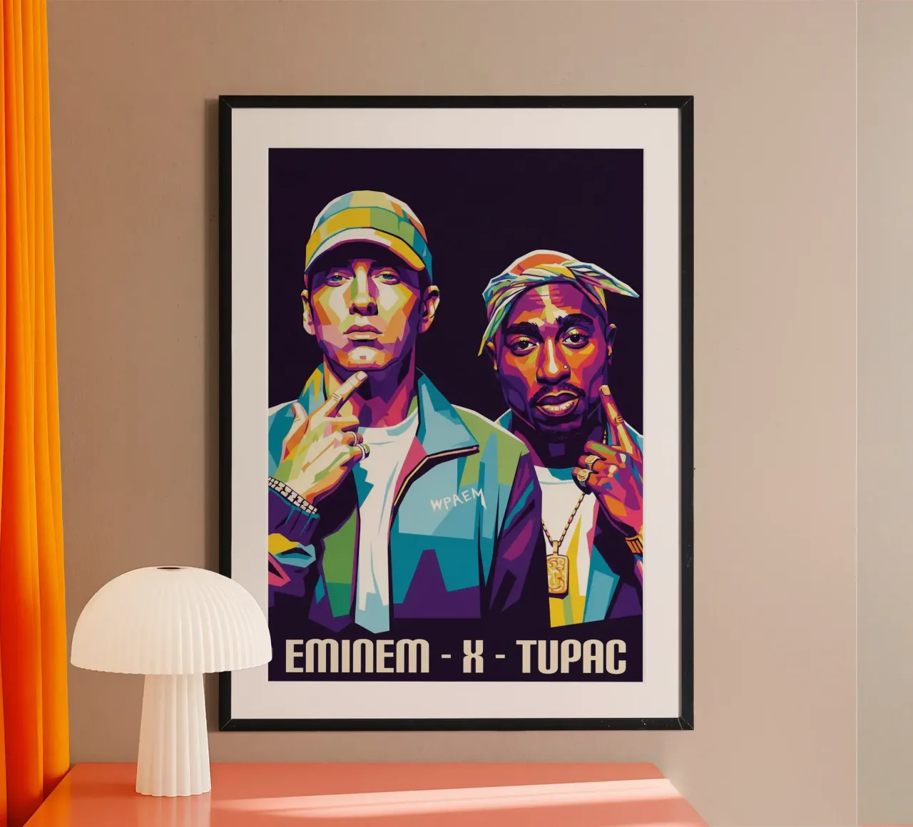 Eminem - X - Tupac poster con telaio in plastica da Hantamrata