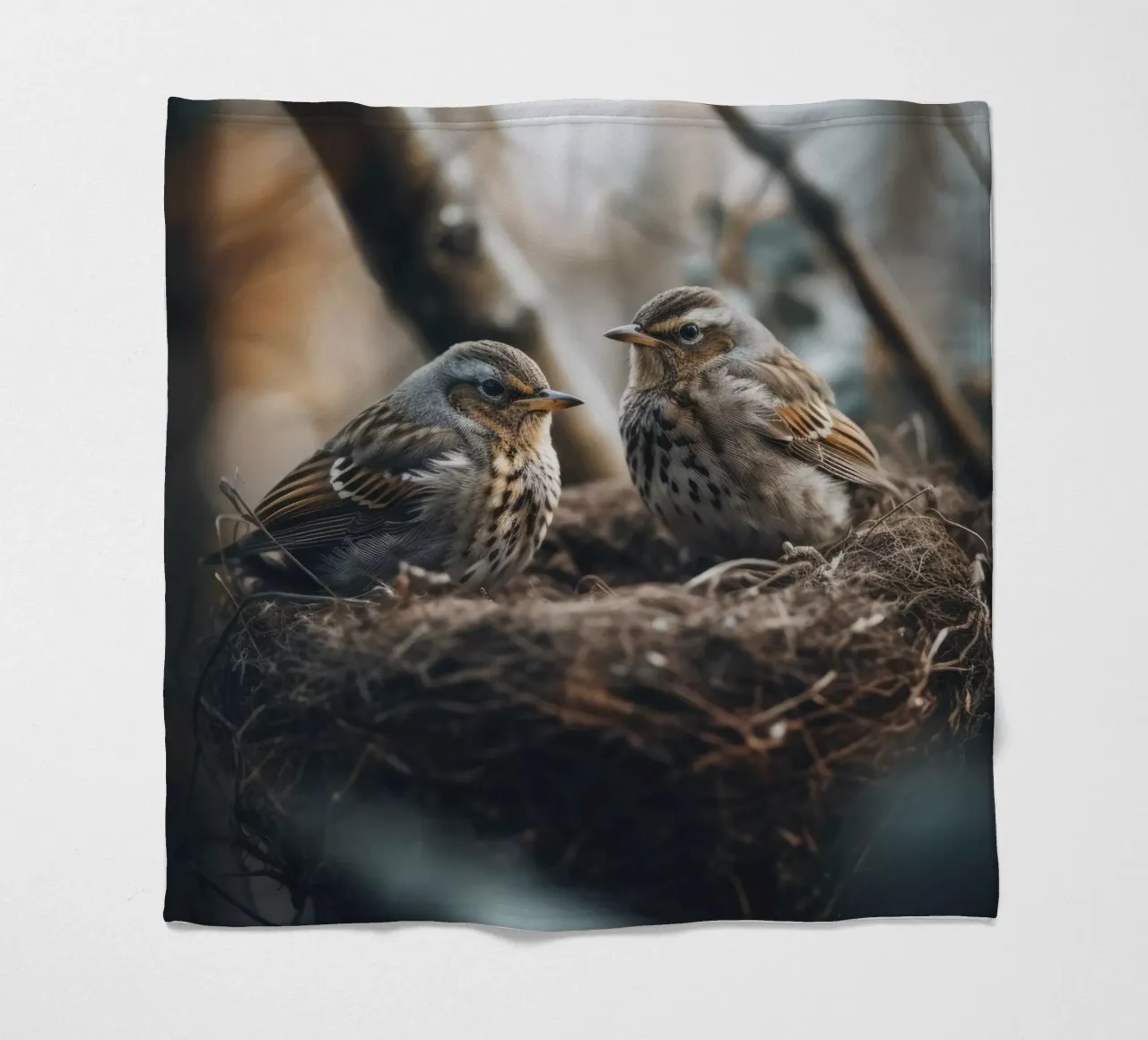 Two In The Nest coperta in pile da treechild