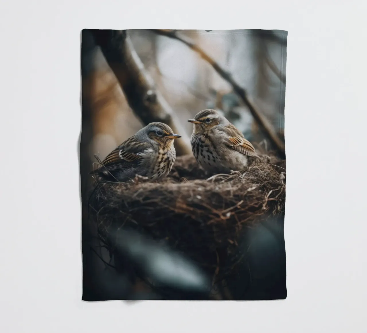 Two In The Nest coperta in pile da treechild
