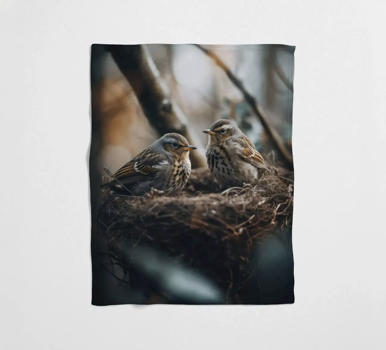 Two In The Nest coperta in pile da treechild