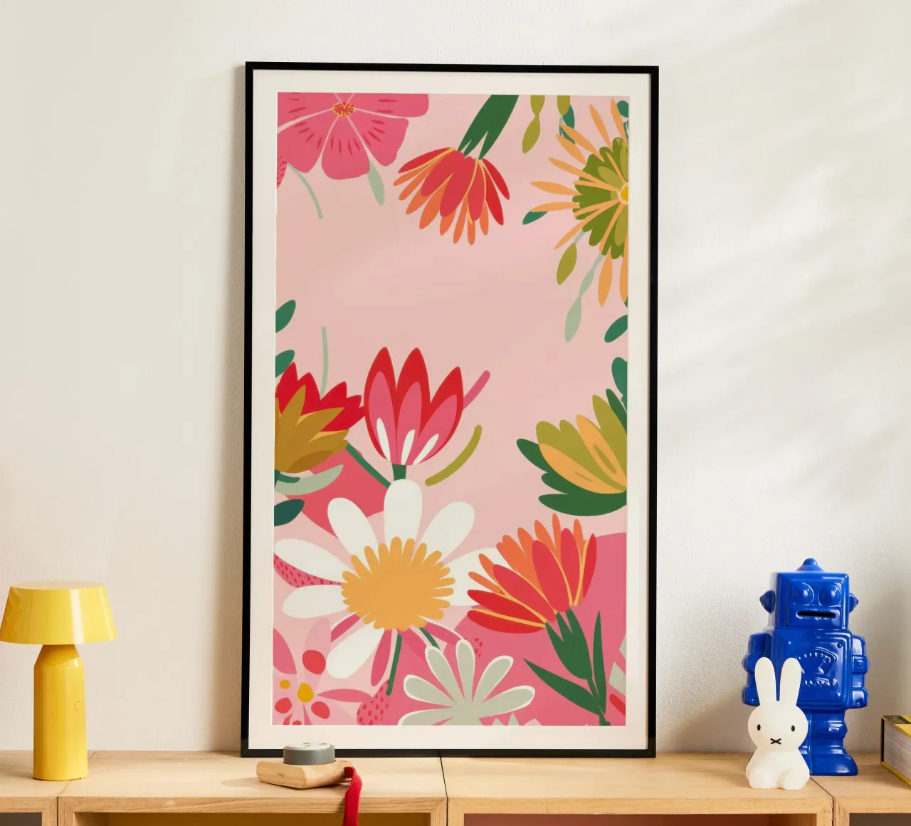 Paesaggio da sogno floreale pastello poster con telaio in legno da Autumn Season