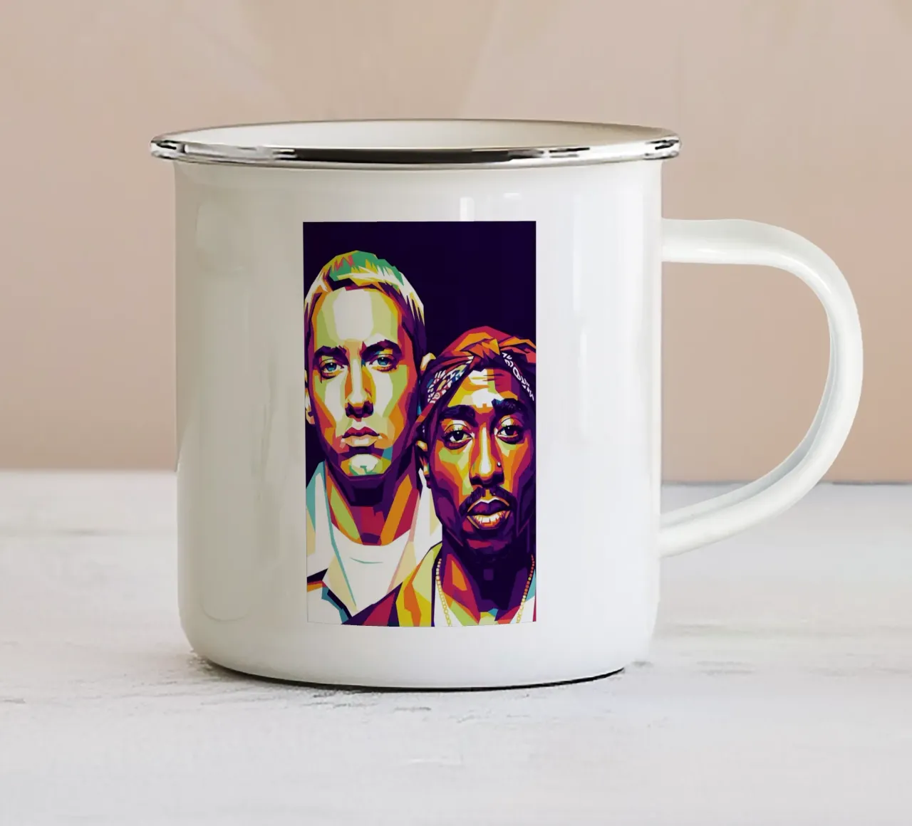 Eminem e Tupac Shakur tazza in smalto da Hantamrata