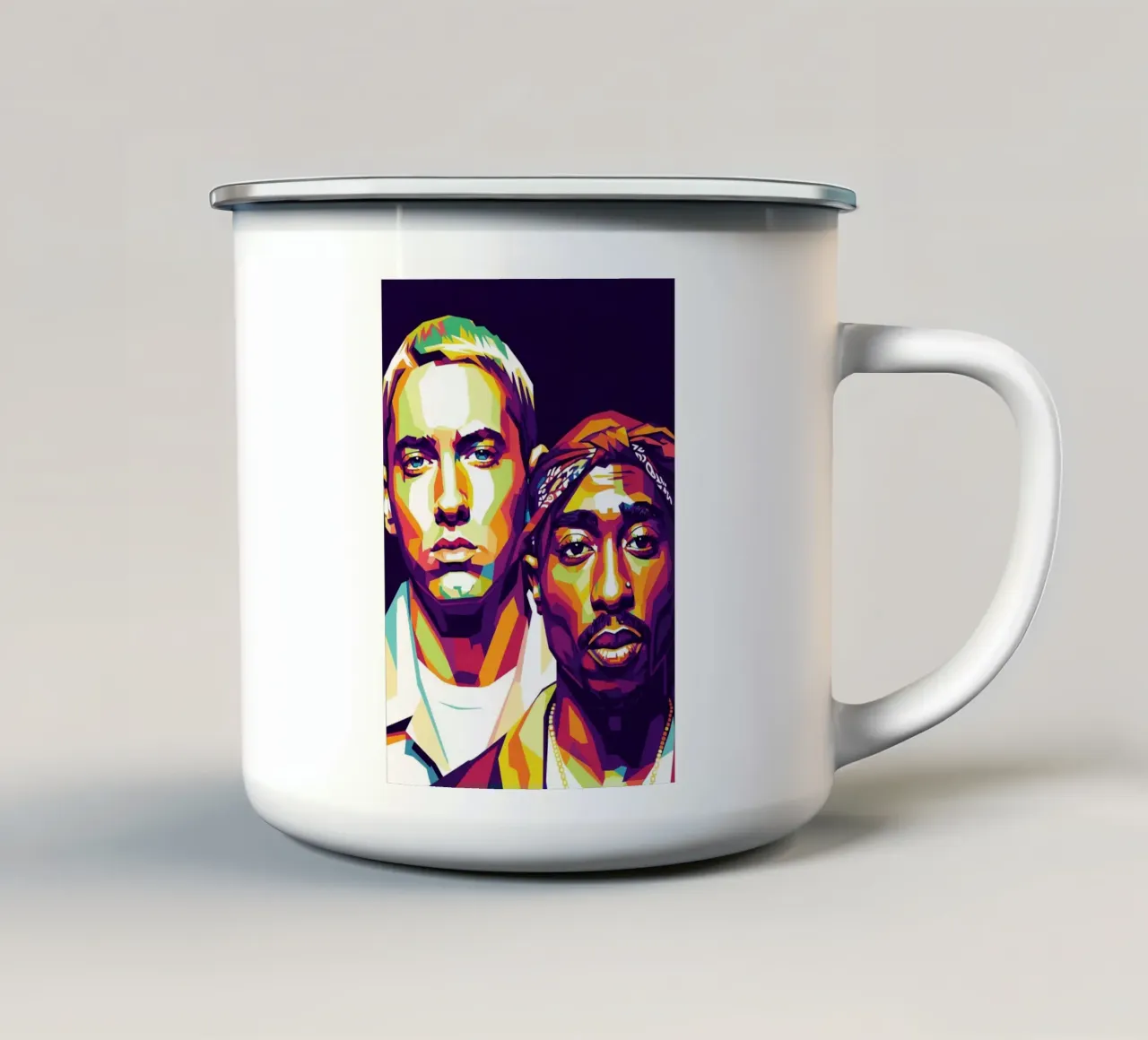 Eminem e Tupac Shakur tazza in smalto da Hantamrata