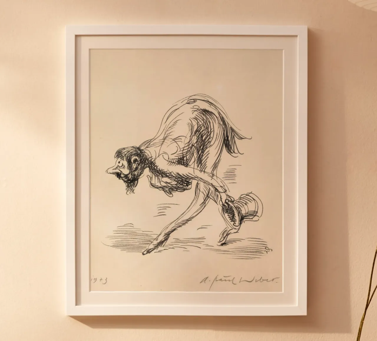 man met een gebogen houding poster van pleceng shope