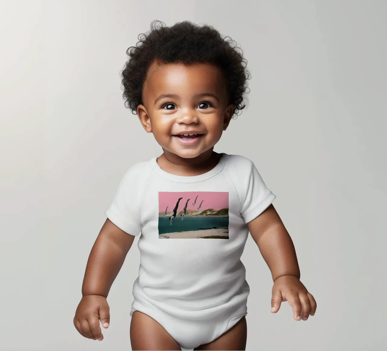 Tauchen Kurzarm Babybody von Cassia Beck Collage