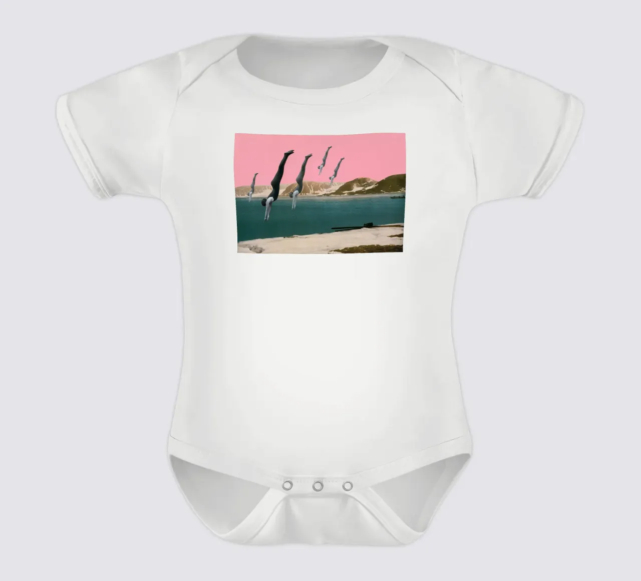 Tauchen Kurzarm Babybody von Cassia Beck Collage