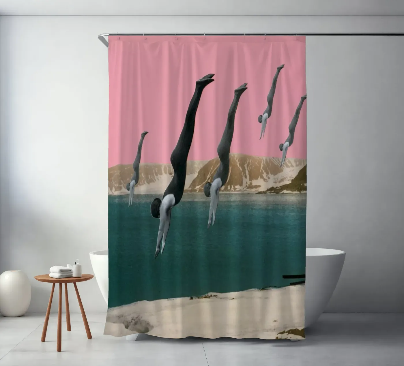 Tauchen Duschvorhang von Cassia Beck Collage