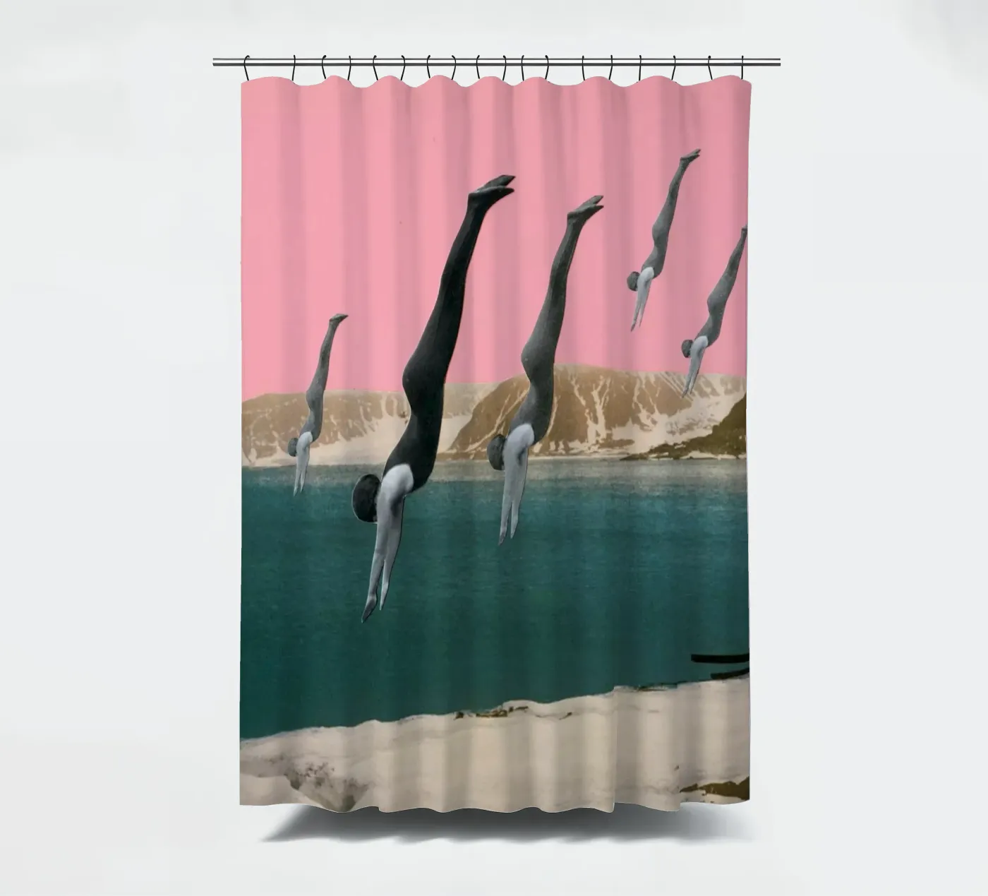 Tauchen Duschvorhang von Cassia Beck Collage