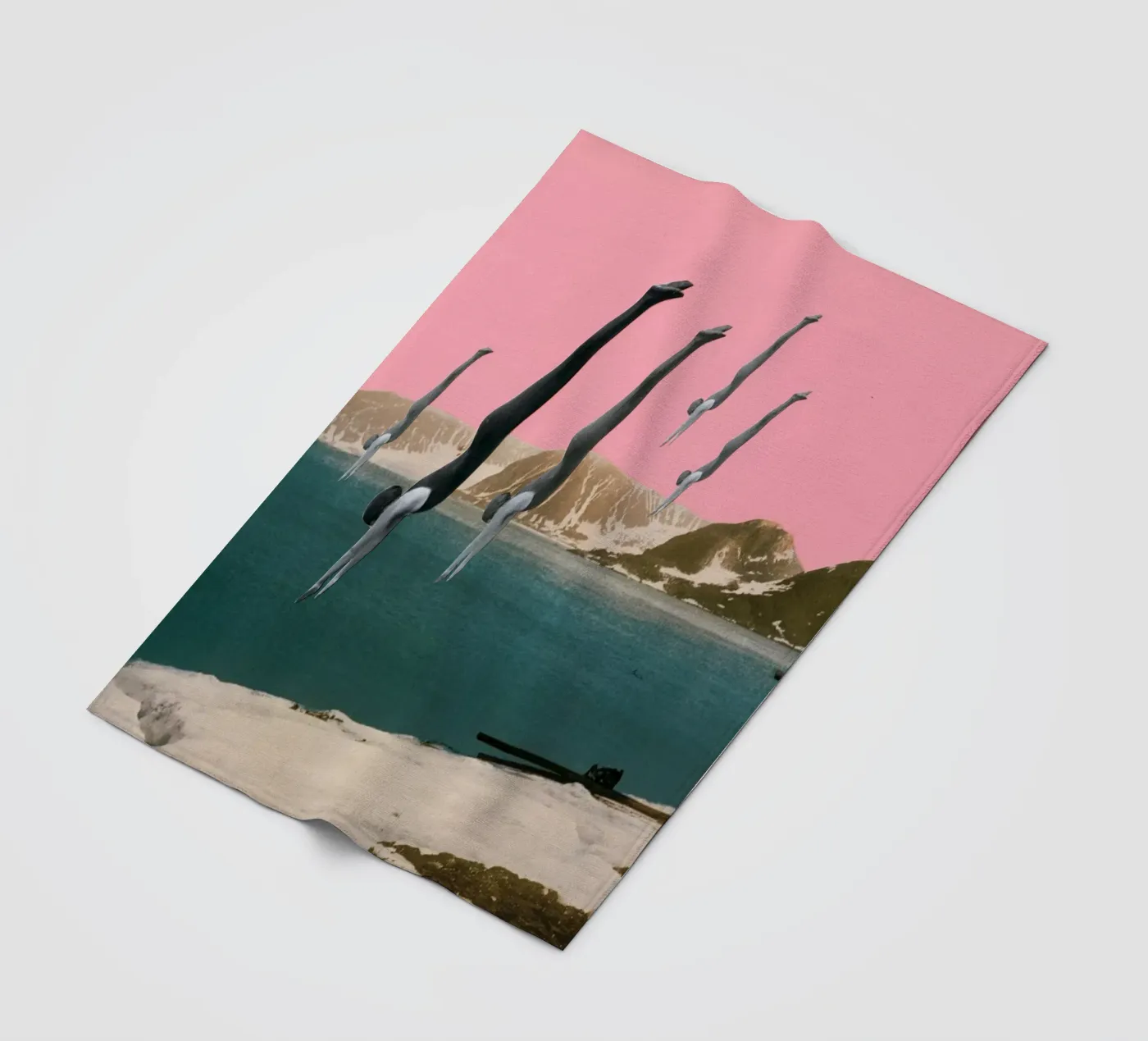 Tauchen Fleecedecke von Cassia Beck Collage