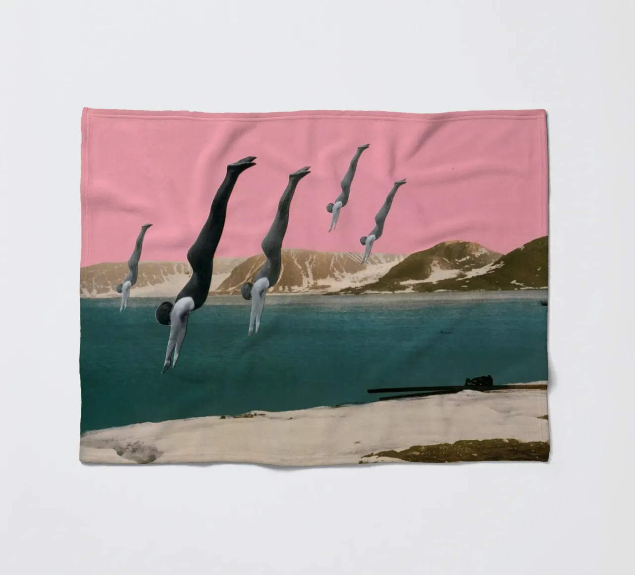 Dive Fleecedecke von Cassia Beck Collage