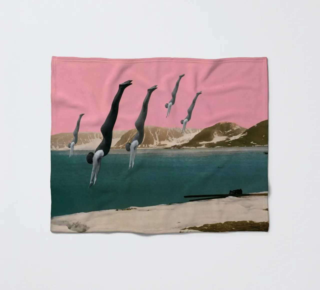 Dive Fleecedecke von Cassia Beck Collage