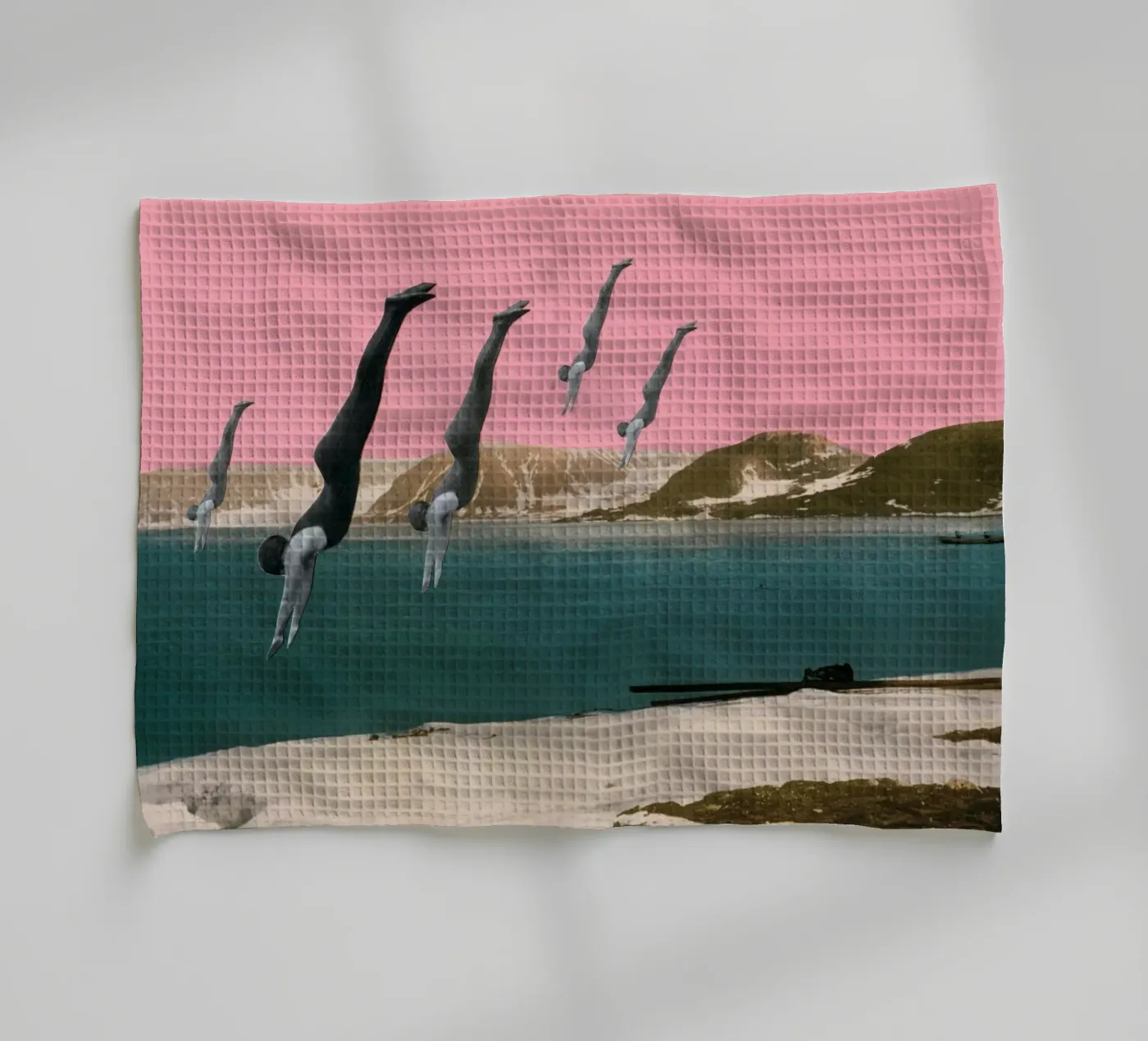 Dive tea towel by Cassia Beck Collage