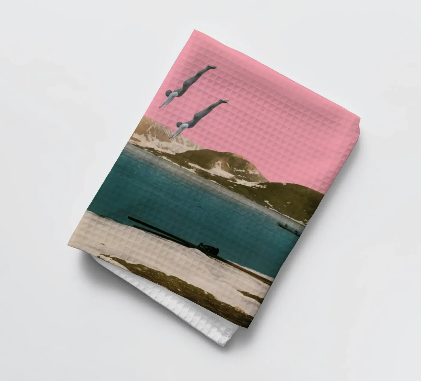 Dive tea towel by Cassia Beck Collage