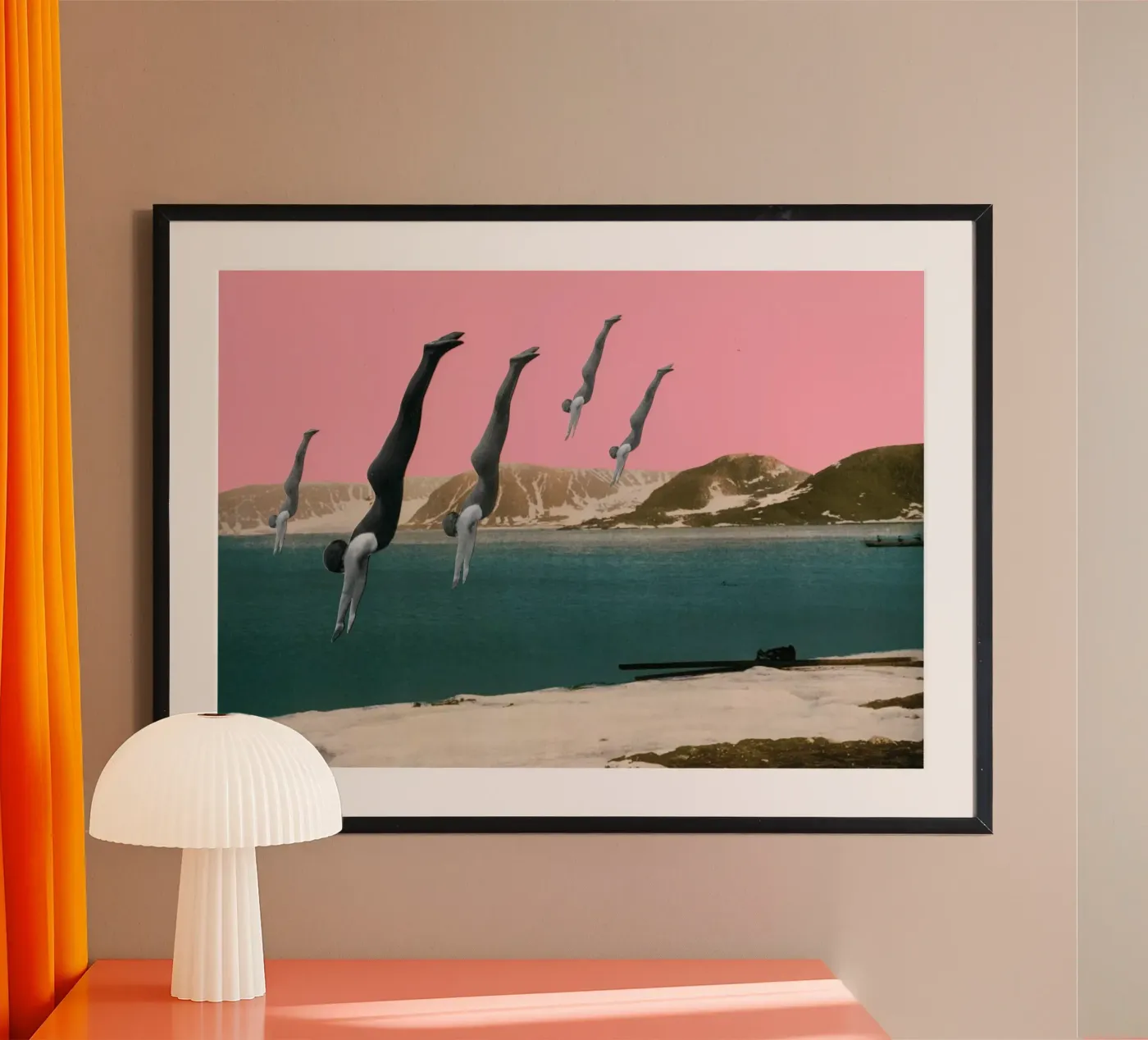 Dive poster van Cassia Beck Collage