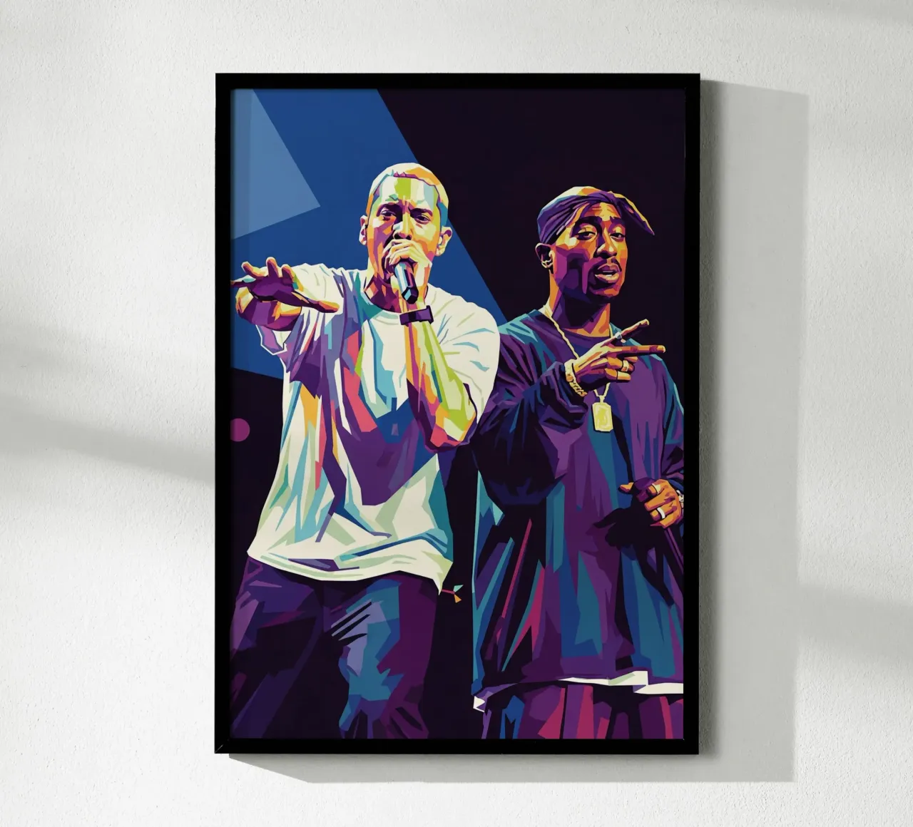 Eminem con Tupac poster con telaio in alluminio da Hantamrata