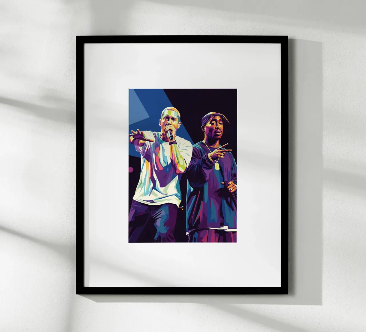Eminem con Tupac poster con telaio in alluminio da Hantamrata