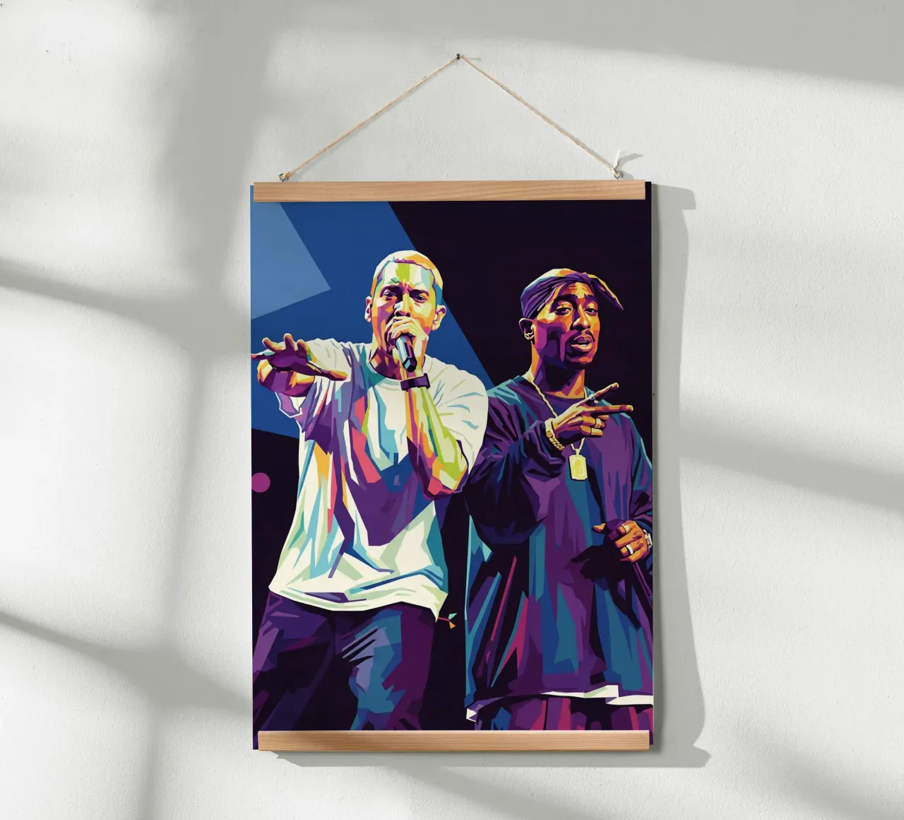 Eminem con Tupac poster con telaio in alluminio da Hantamrata