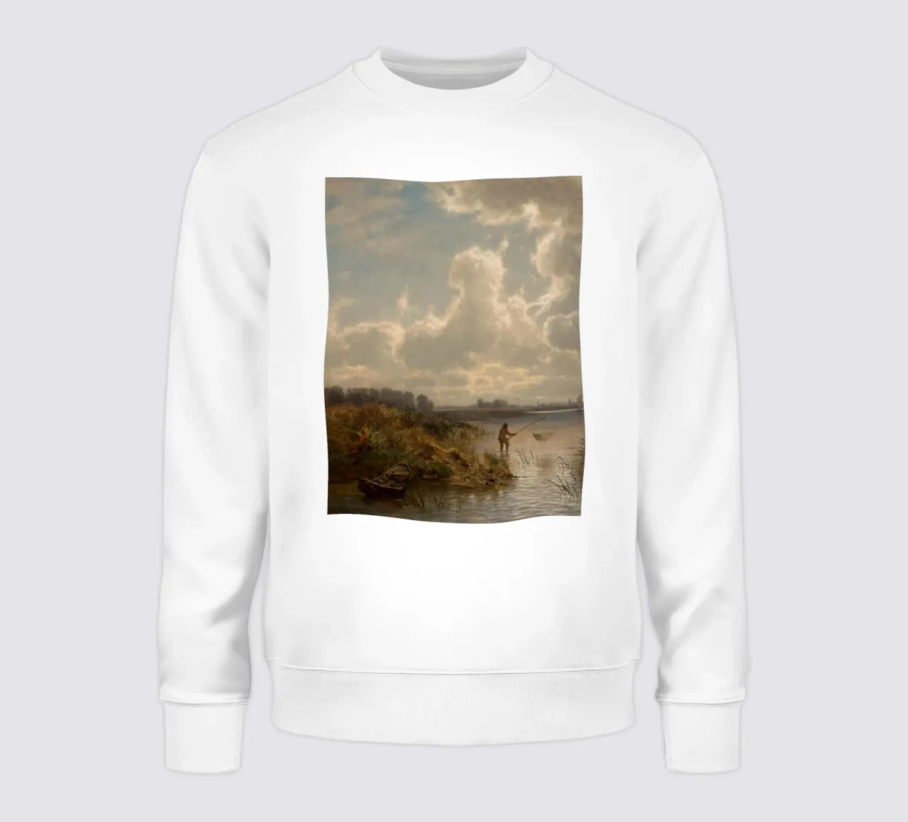 man netting fish sweatshirt by pleceng shope