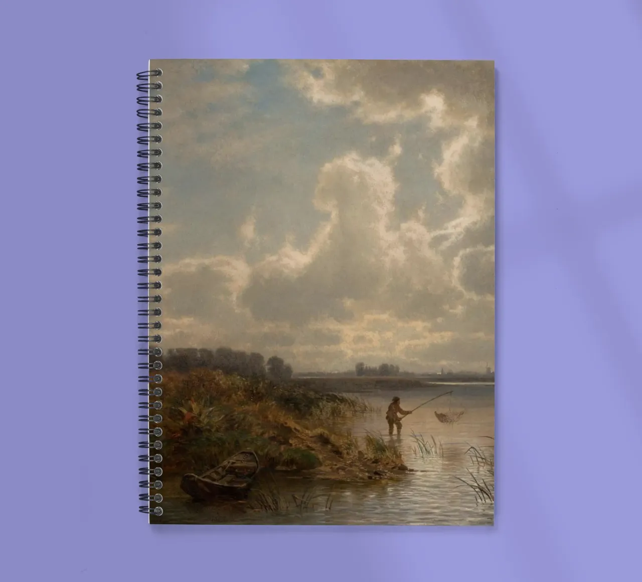 man netting fish spiral notebook by pleceng shope