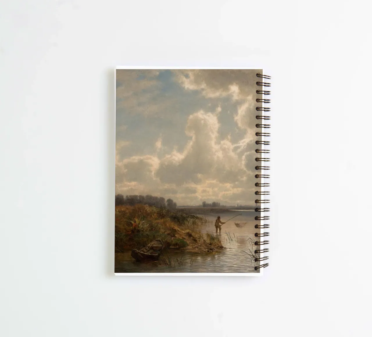 man netting fish spiral notebook by pleceng shope