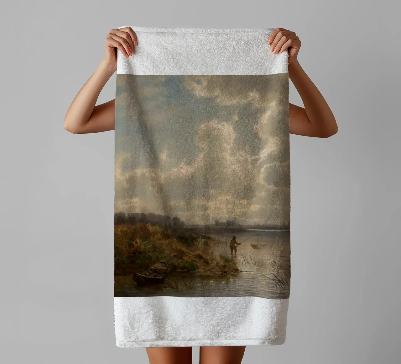man netting fish towel by pleceng shope