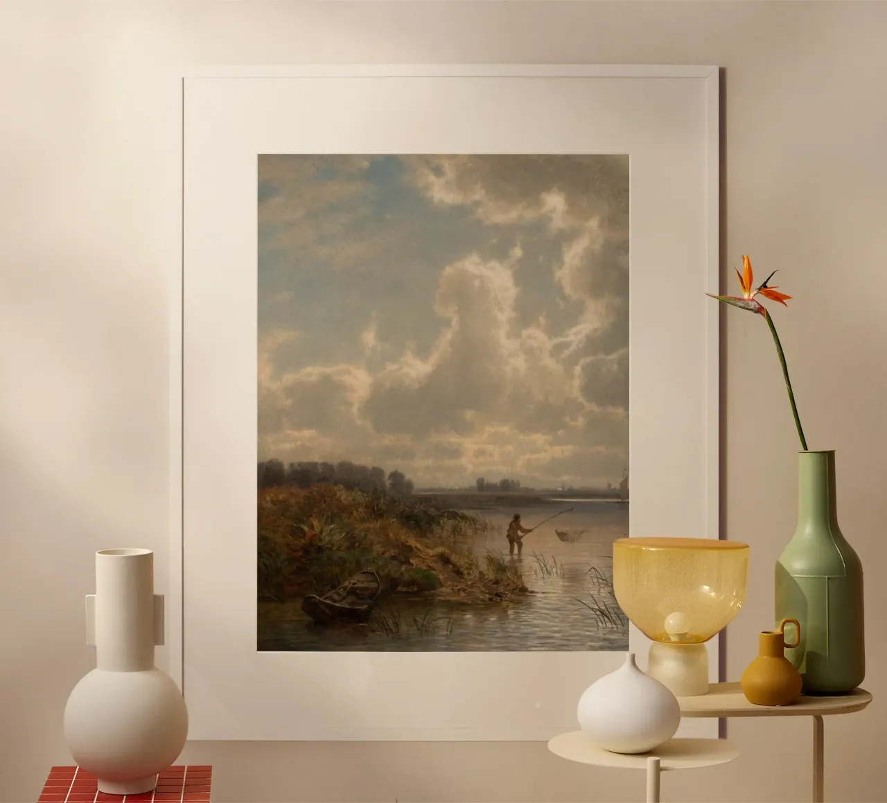 man net vis poster met houten frame van pleceng shope