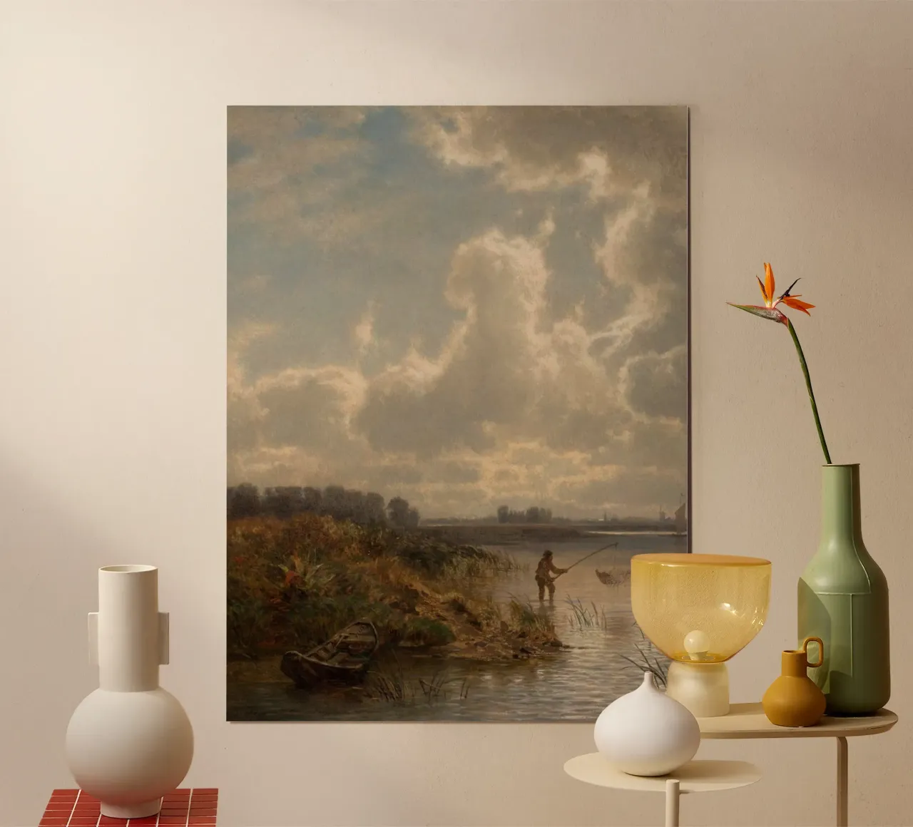 man net vis poster met houten frame van pleceng shope