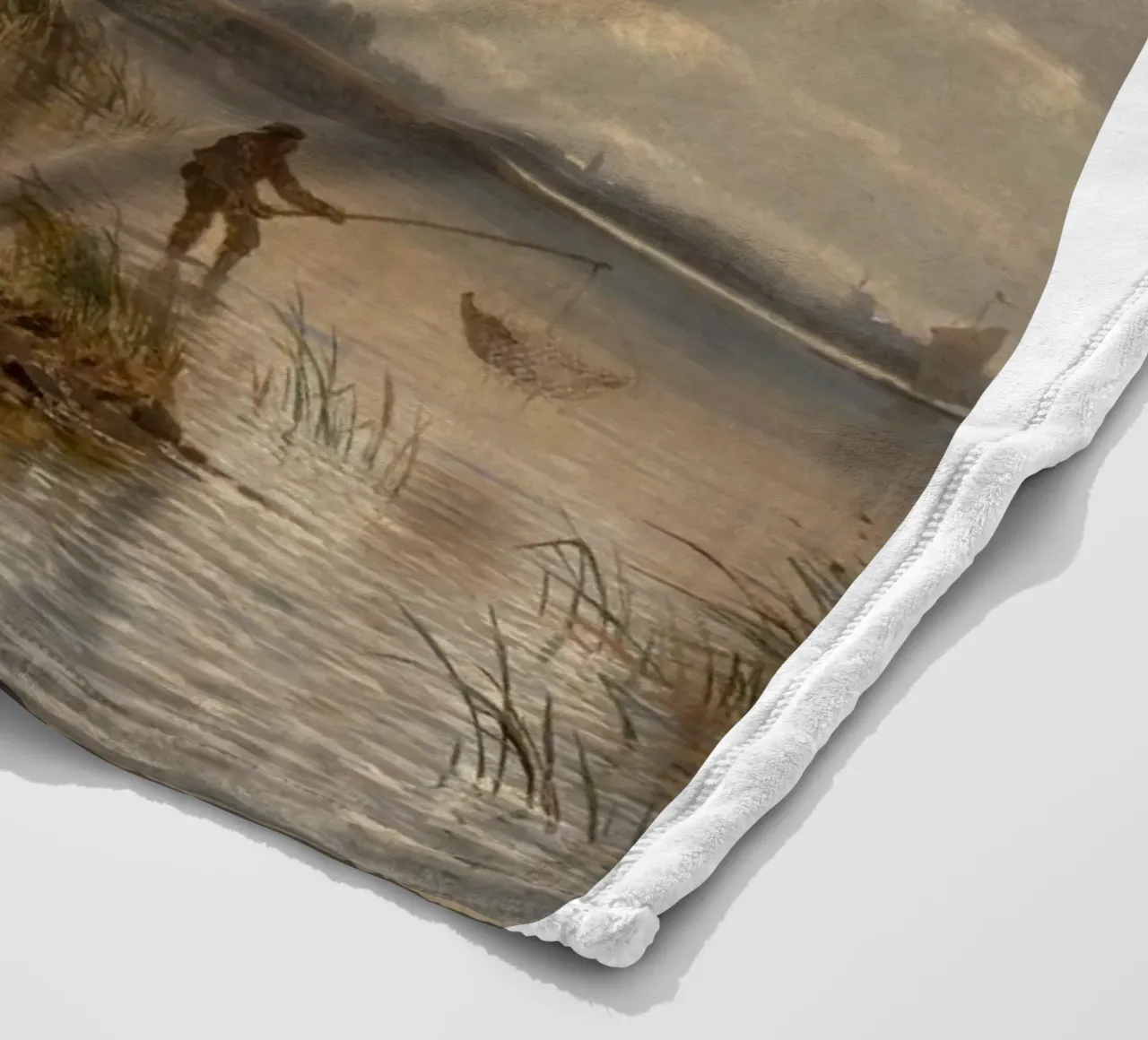 man netting fish fleece blanket by pleceng shope