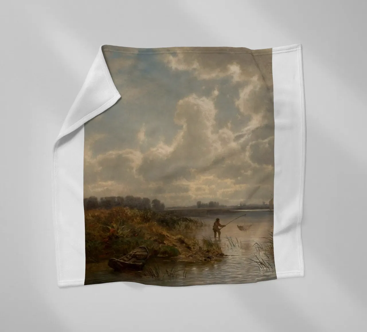 man netting fish fleece blanket by pleceng shope