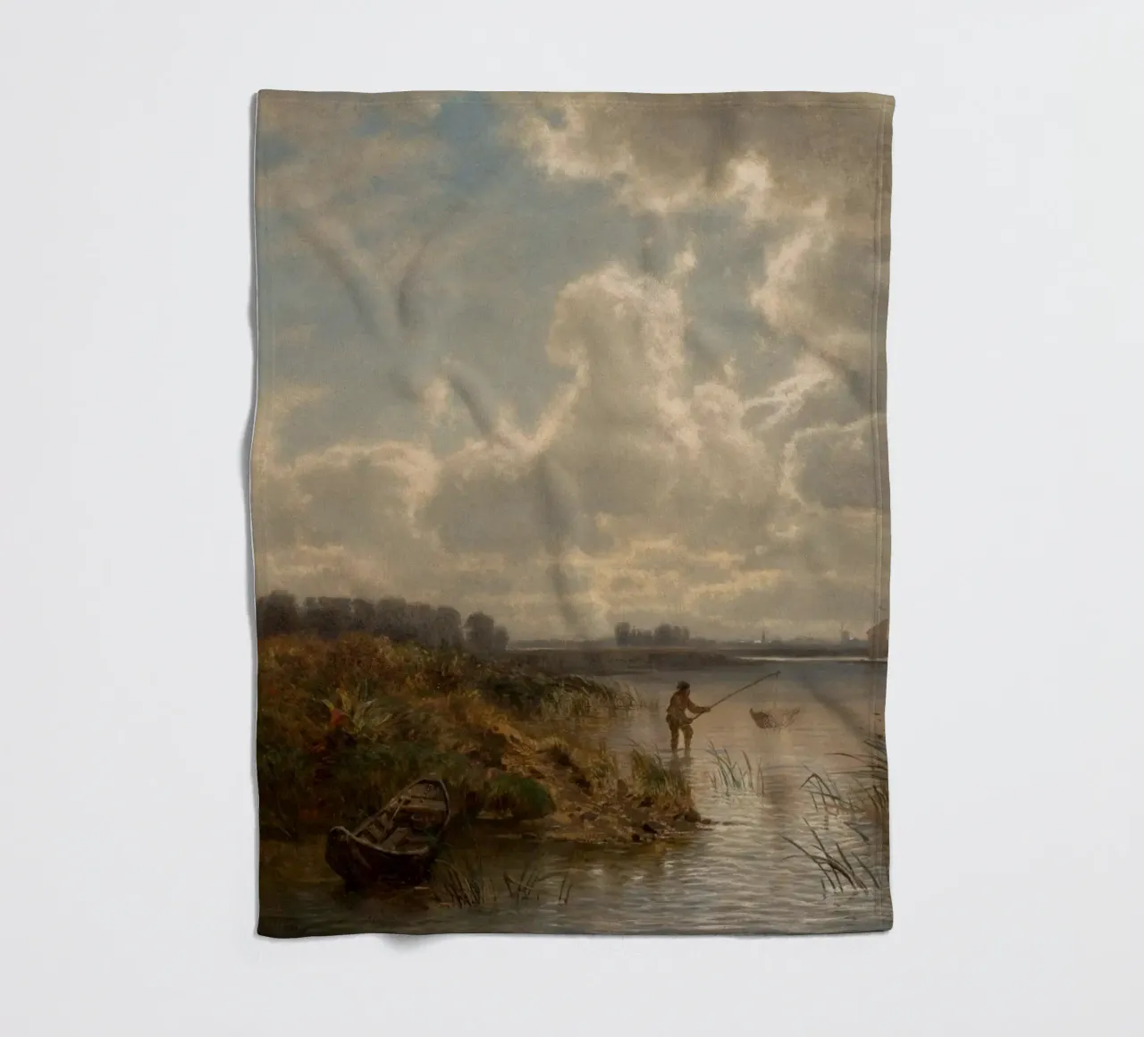 man netting fish fleece blanket by pleceng shope