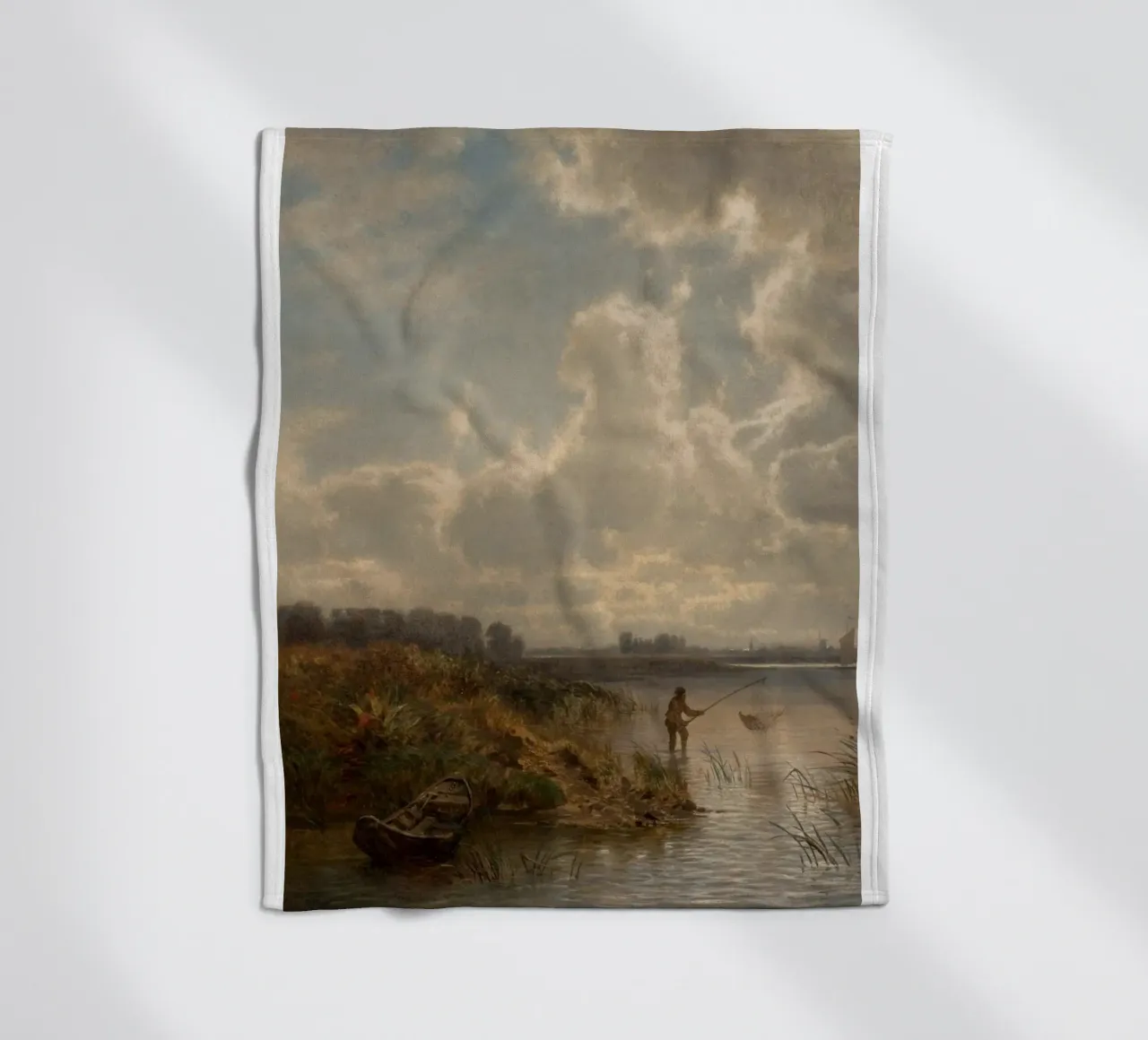 man netting fish fleece blanket by pleceng shope