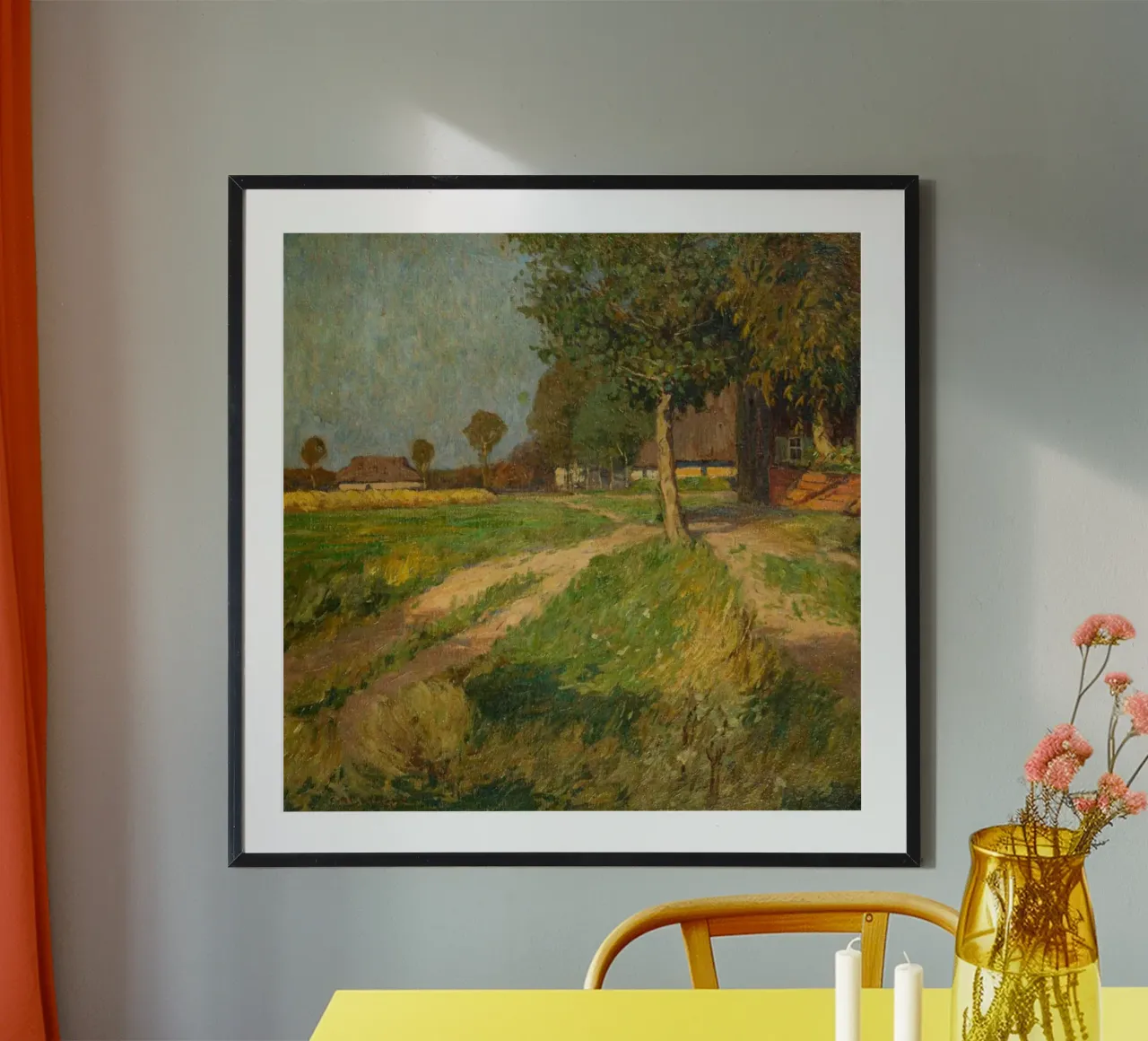 tranquillo ambiente rurale poster con telaio in legno da iding store