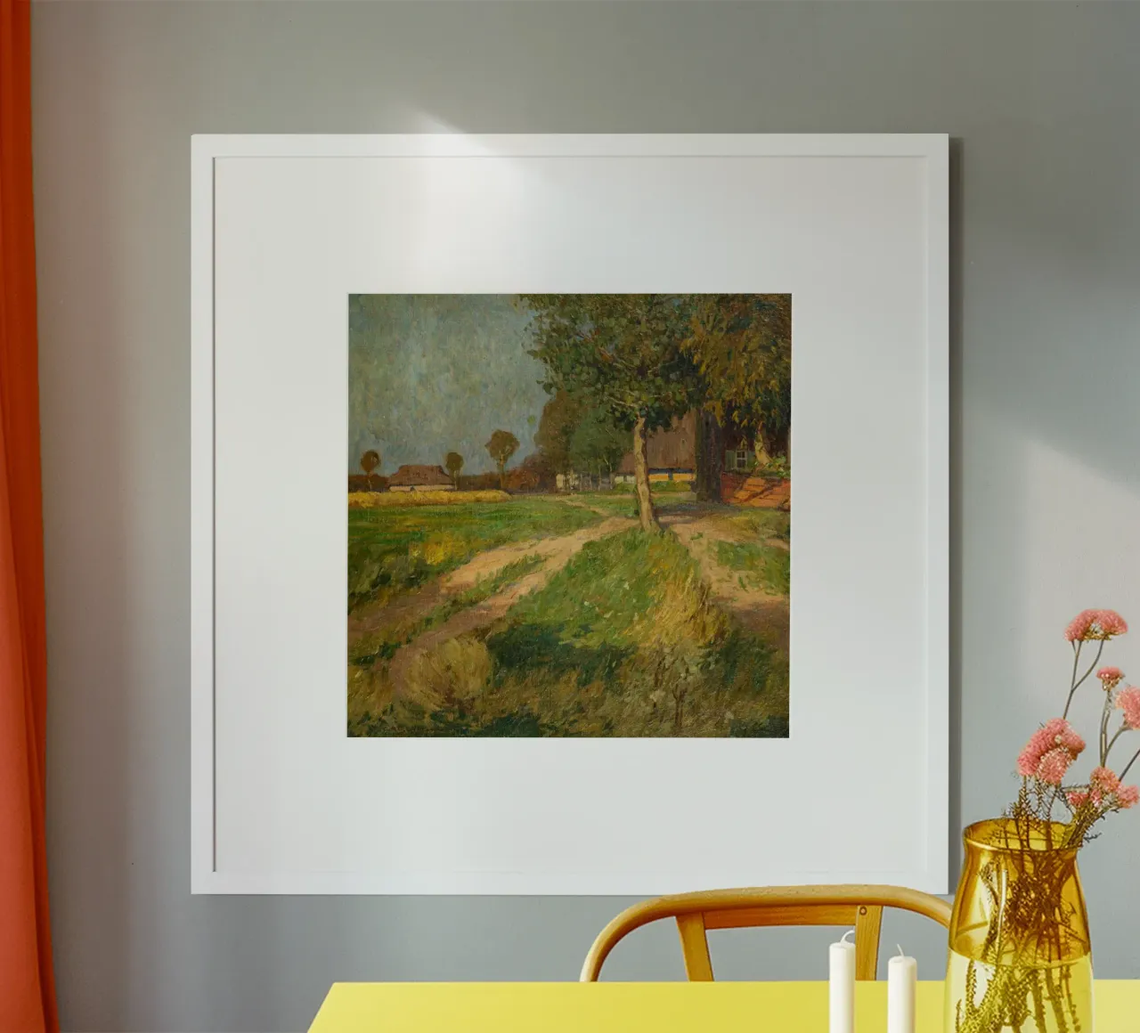 tranquillo ambiente rurale poster con telaio in legno da iding store