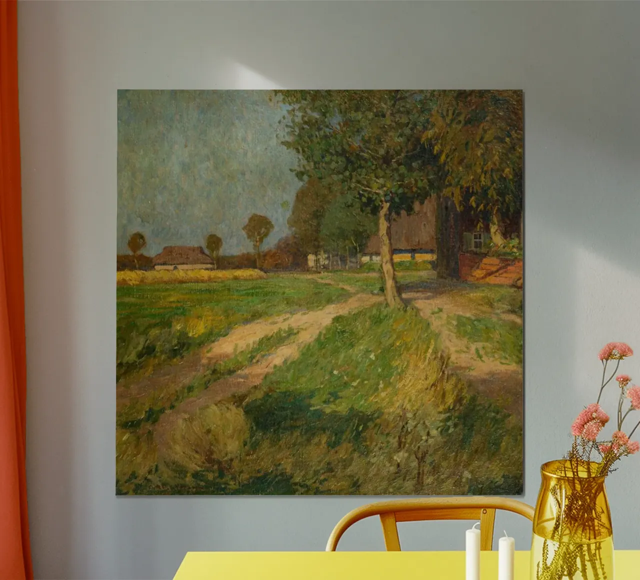 tranquillo ambiente rurale poster con telaio in legno da iding store