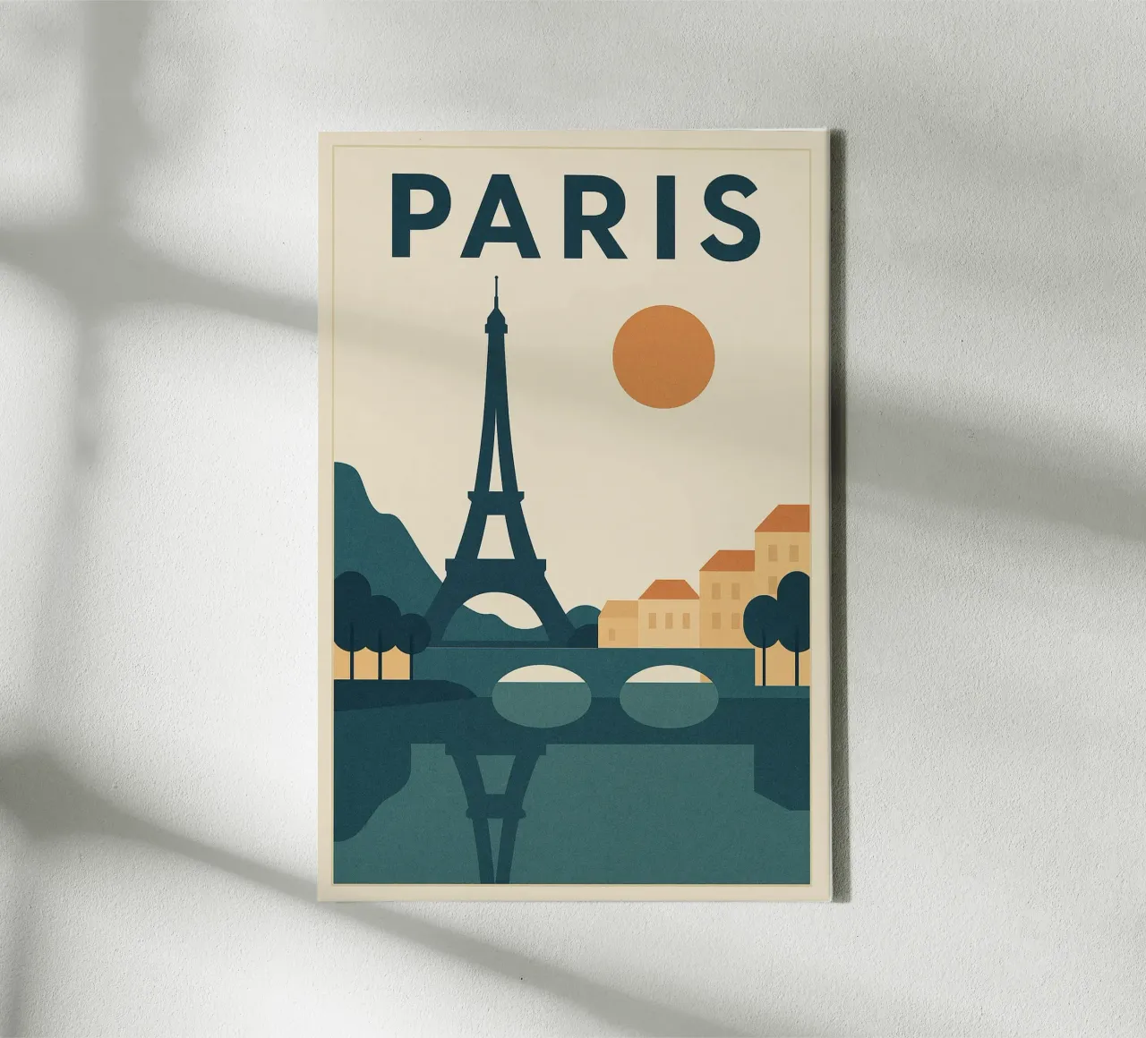 PARIGI - Affiche vintage Tour Eiffel e Senna tela con Cornice a cassetta da JETLAG | affiches voyage