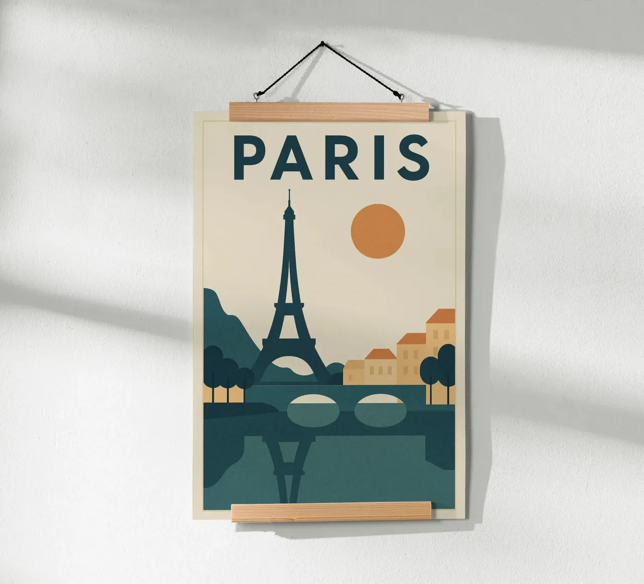 PARIGI - Affiche vintage Tour Eiffel e Senna poster con telaio in alluminio da JETLAG | affiches voyage