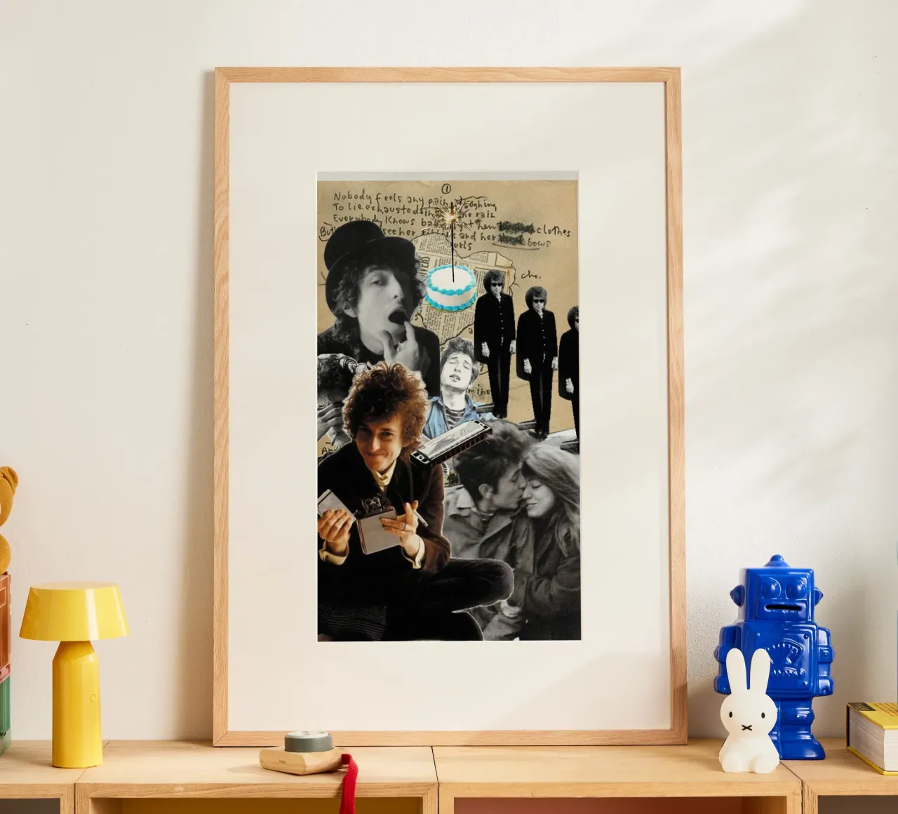 Bob Dylan in armonia poster con telaio in plastica da xerico