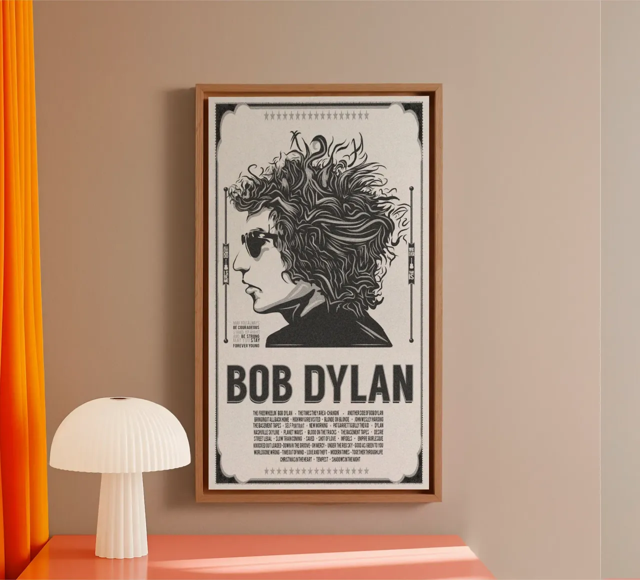 Notte senza tempo di Bob Dylan tela con Cornice a cassetta da xerico