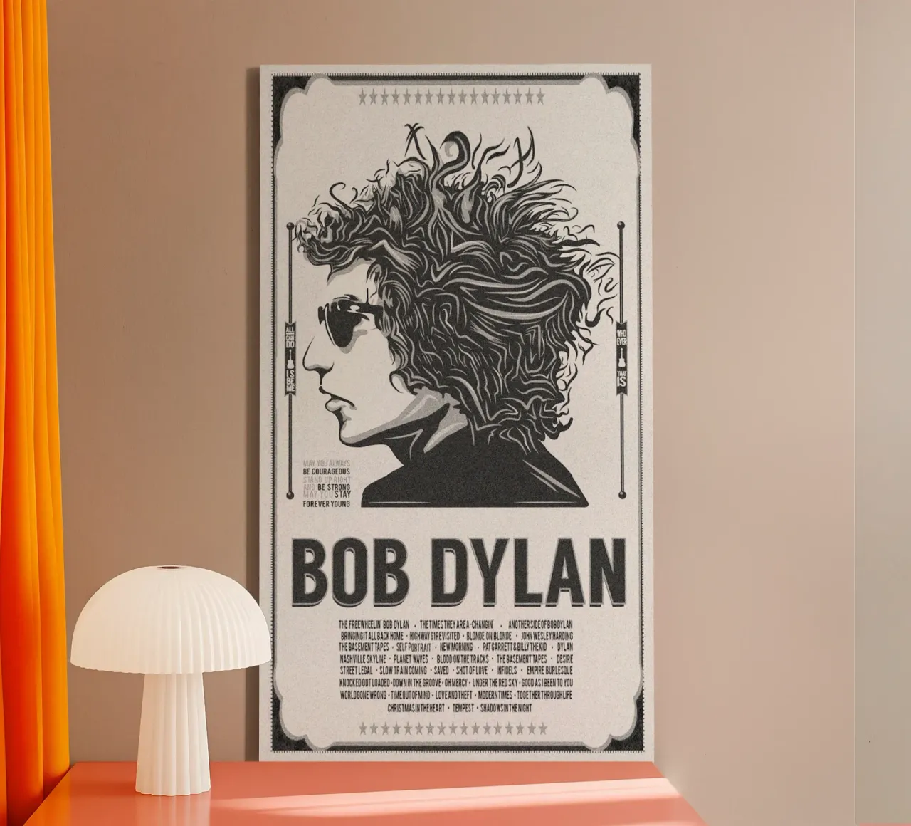 Notte senza tempo di Bob Dylan tela con Cornice a cassetta da xerico