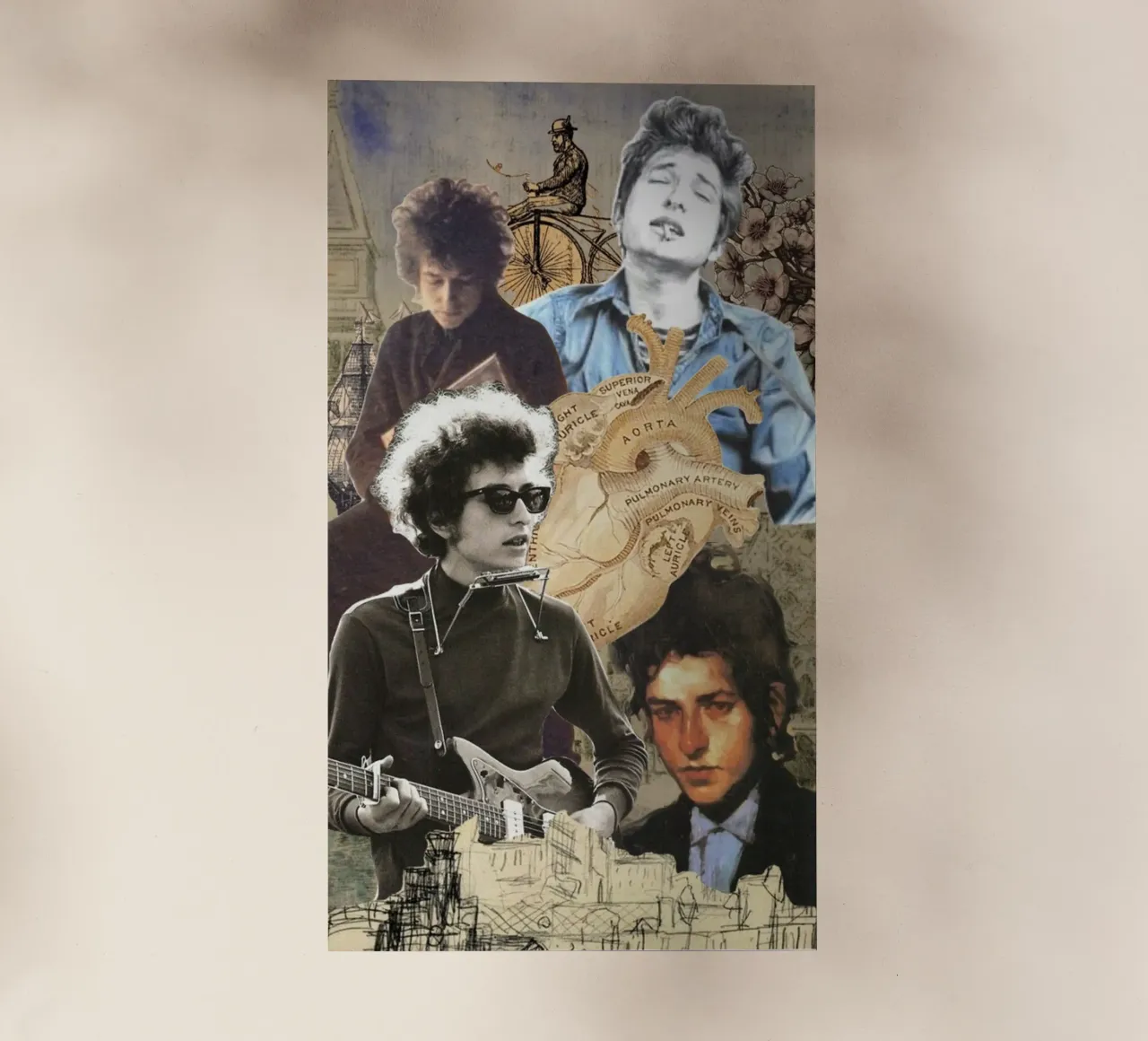 Bob Dylan in concerto pellicola backlit da xerico