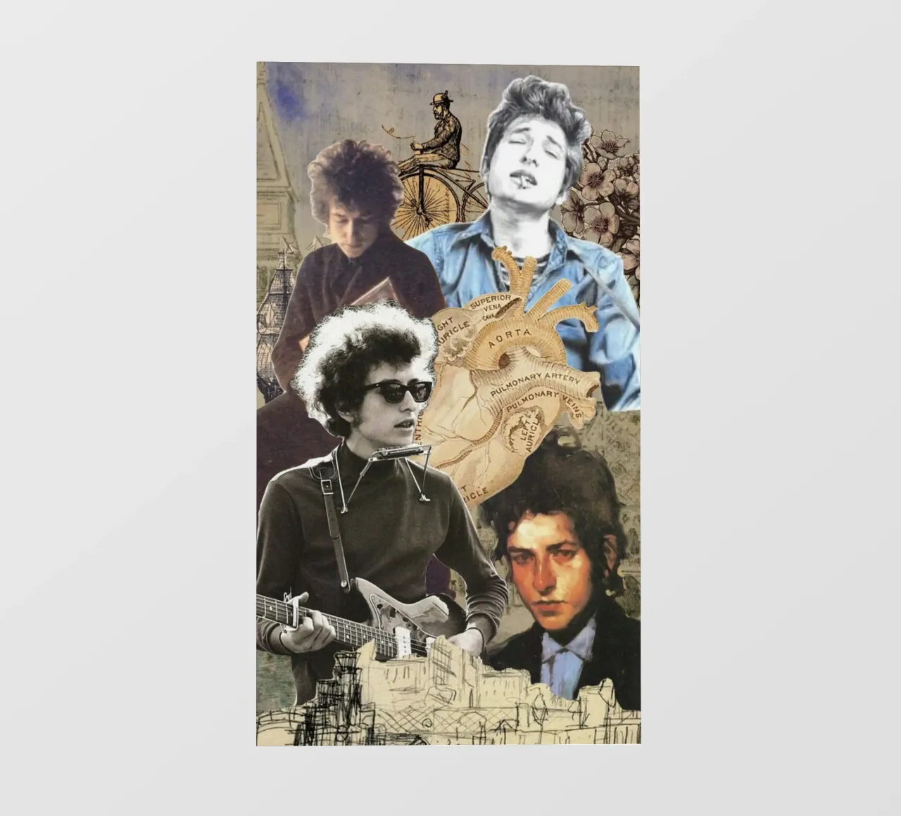 Bob Dylan in concerto pellicola backlit da xerico
