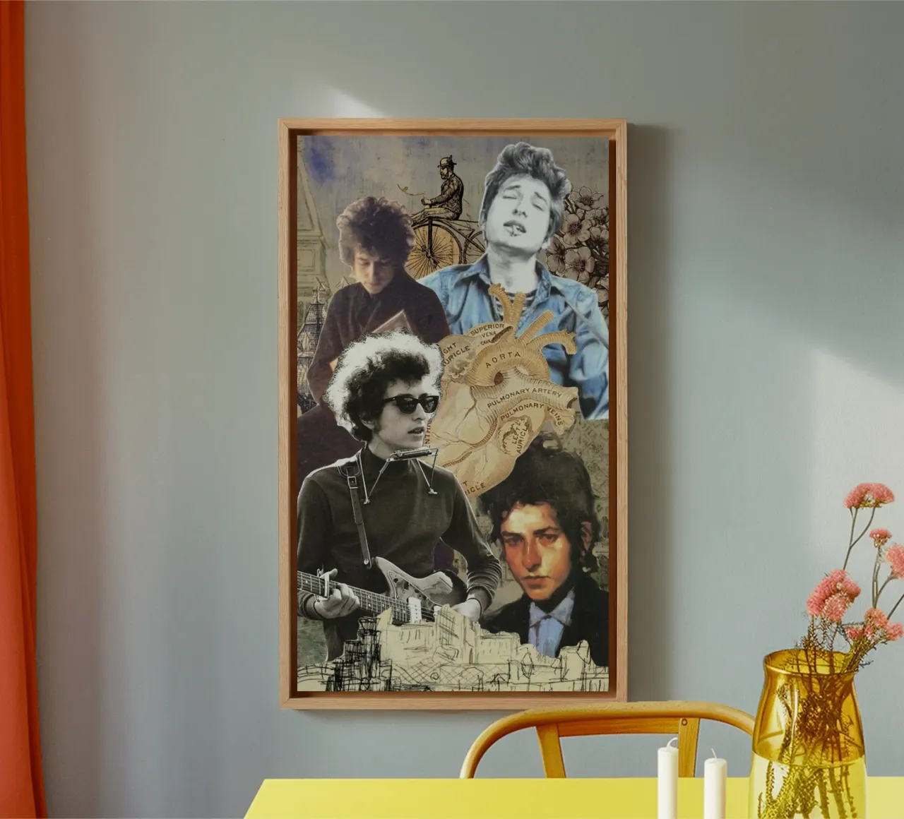 Bob Dylan in concerto tela con Cornice a cassetta da xerico