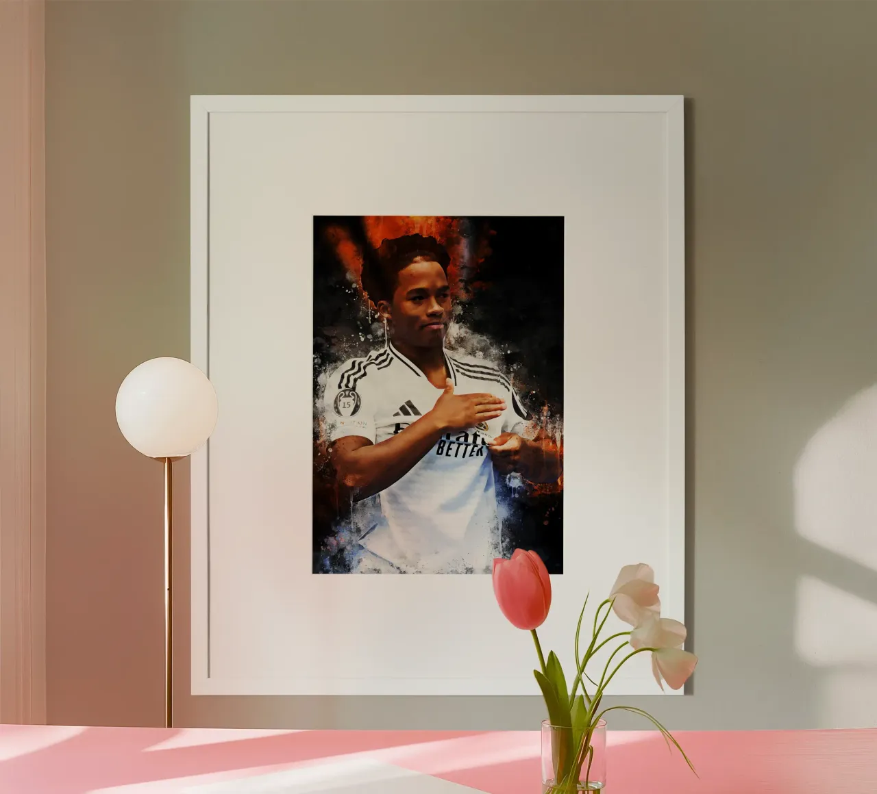 Endrick Felipe poster con telaio in plastica da MasterInkArt
