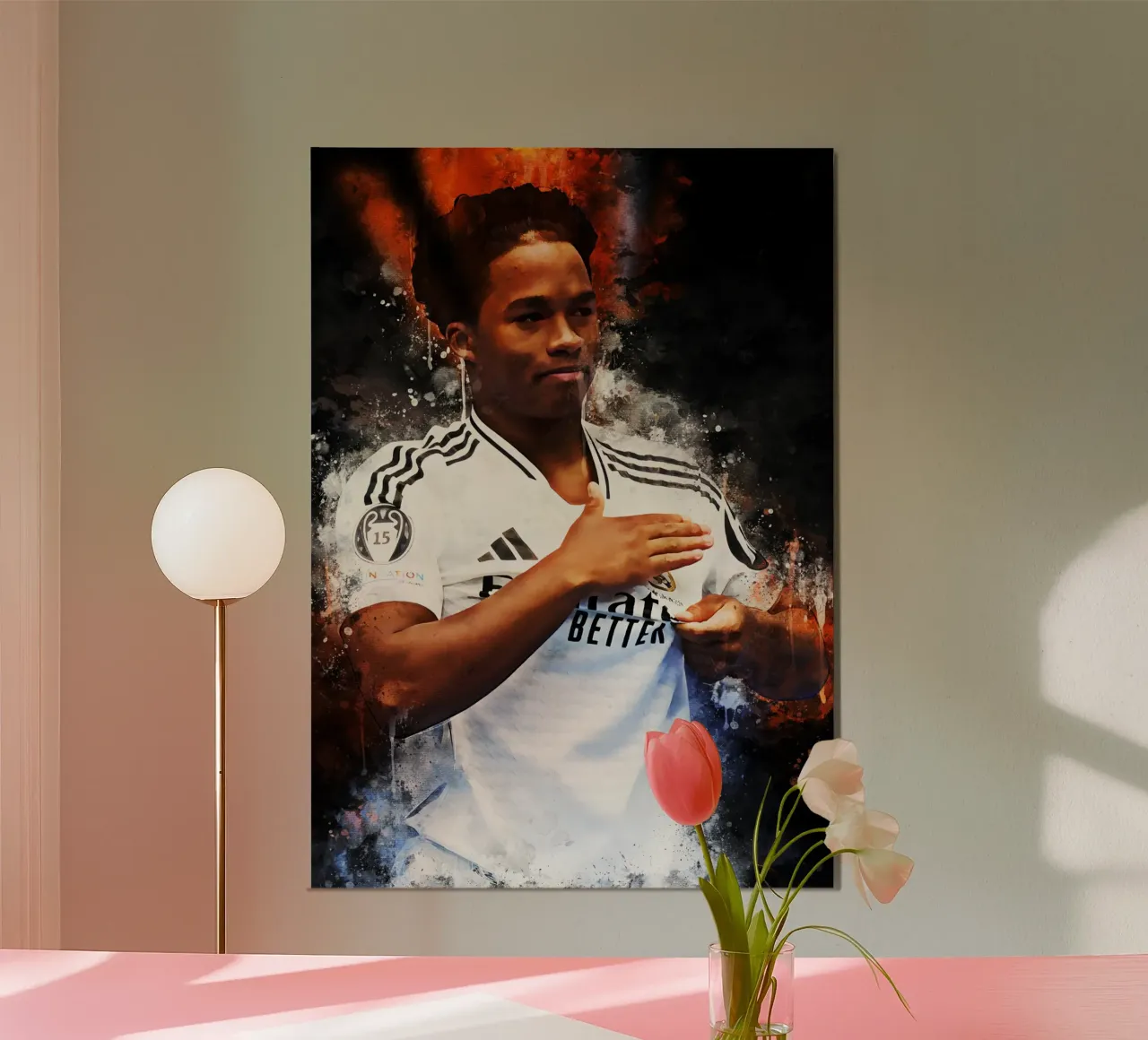 Endrick Felipe poster con telaio in plastica da MasterInkArt