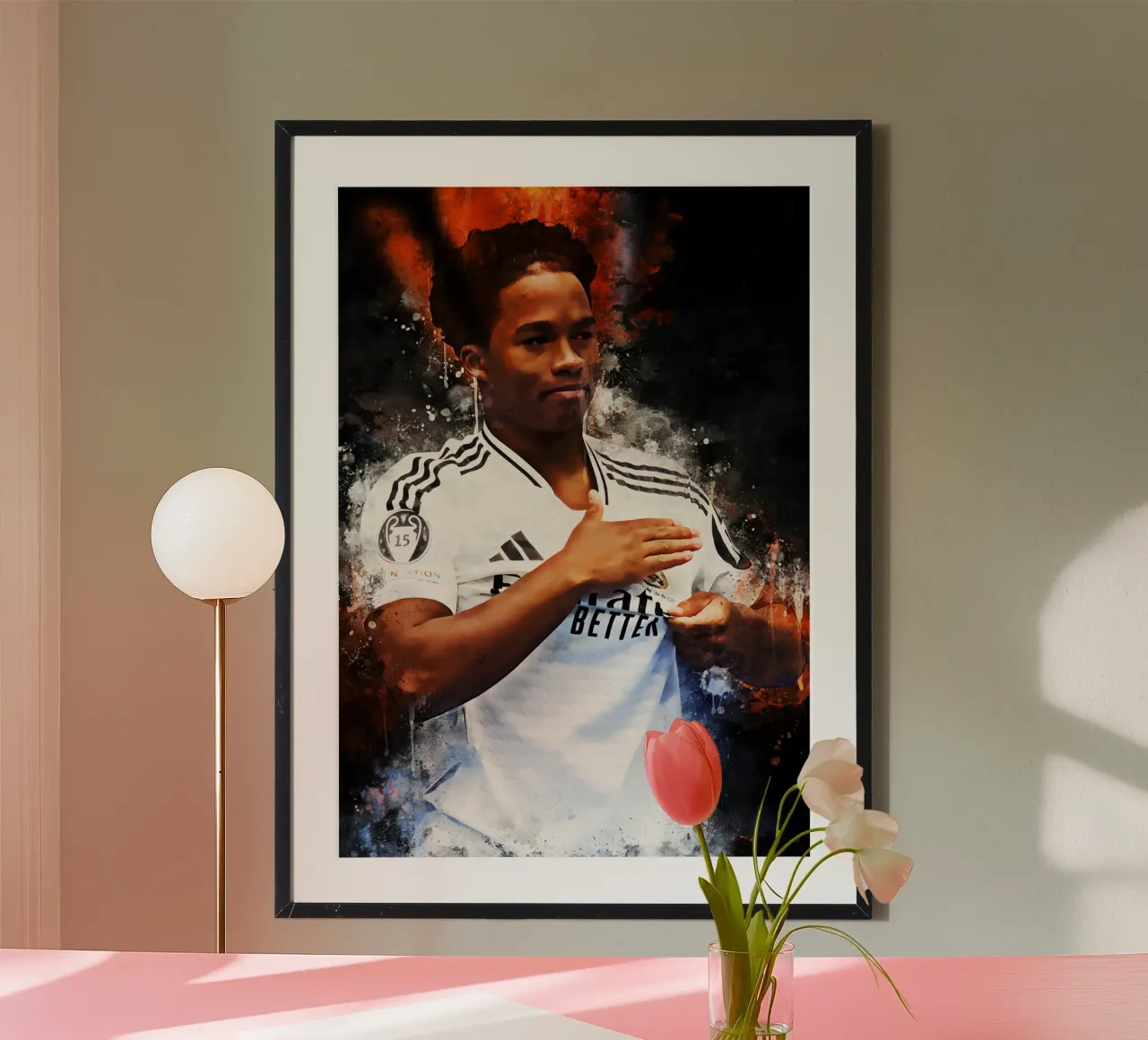 Endrick Felipe poster con telaio in plastica da MasterInkArt