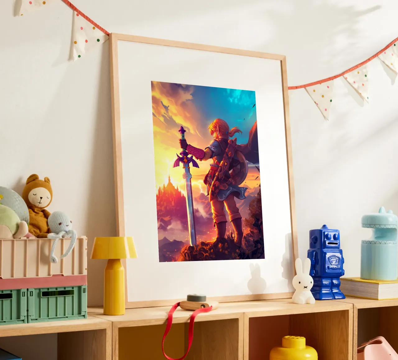 Link La leggenda di Zelda poster con telaio in plastica da Fleur de Lys