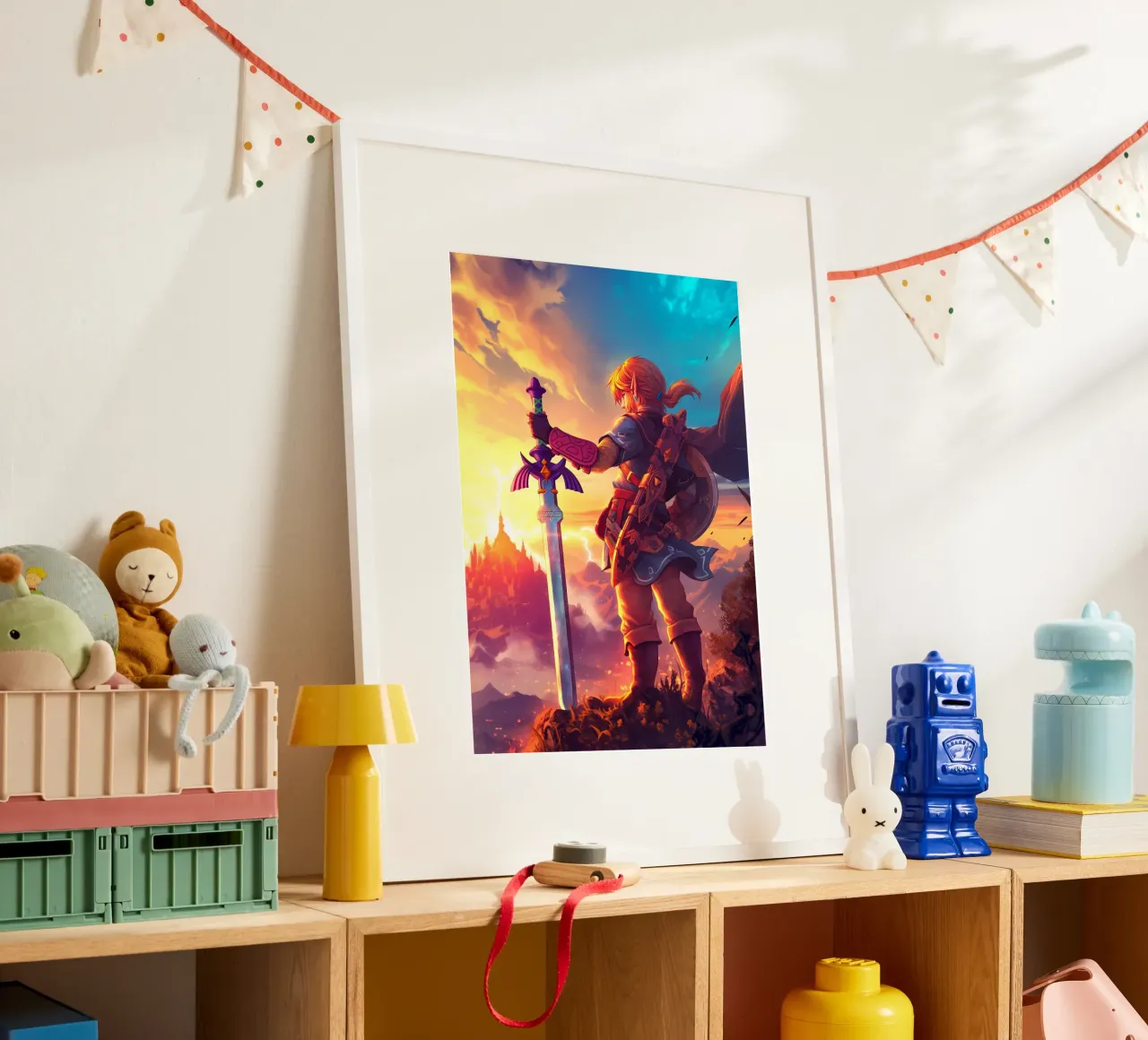 Link La leggenda di Zelda poster con telaio in plastica da Fleur de Lys